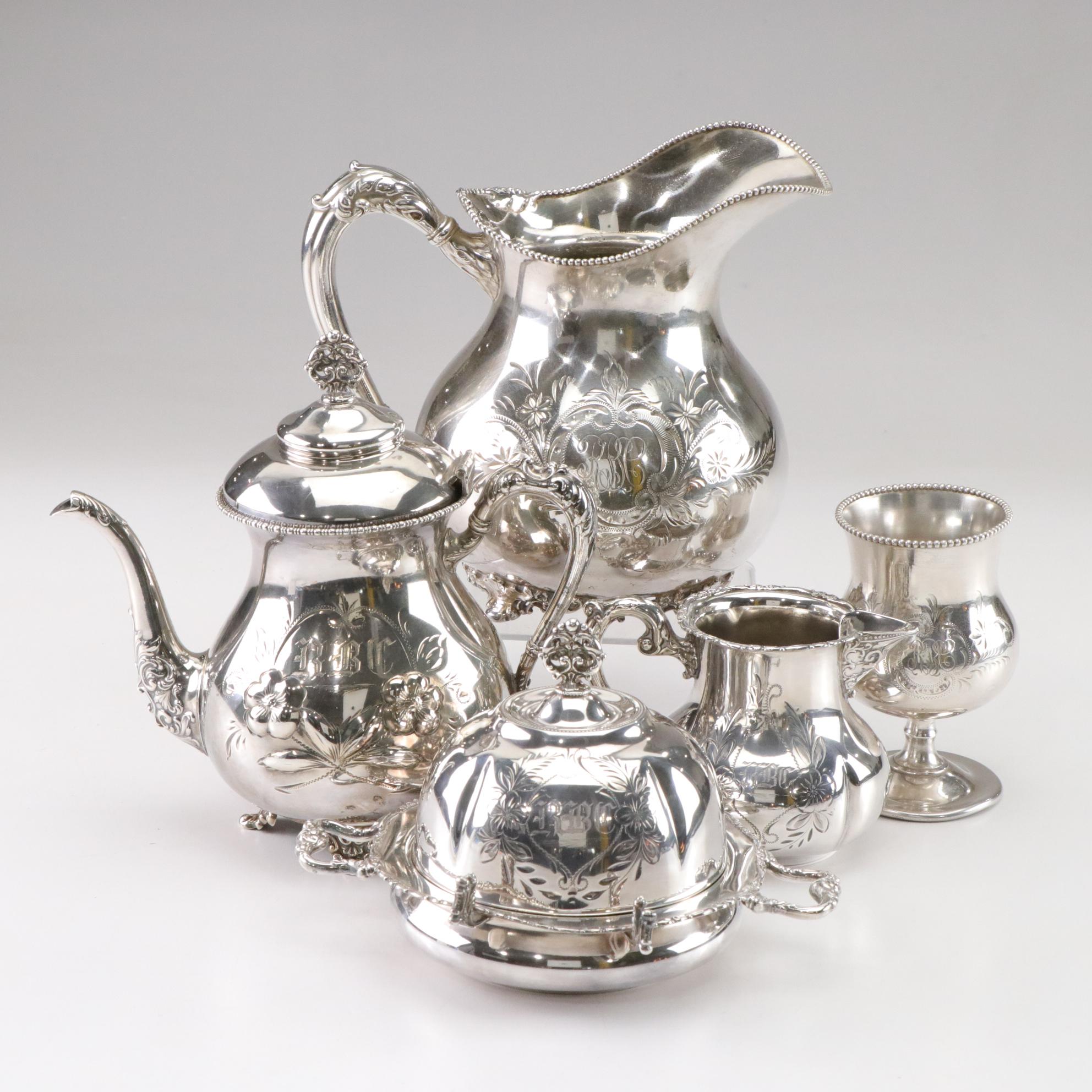 Homan and New Amsterdam Chased Silver Plate Hollowware