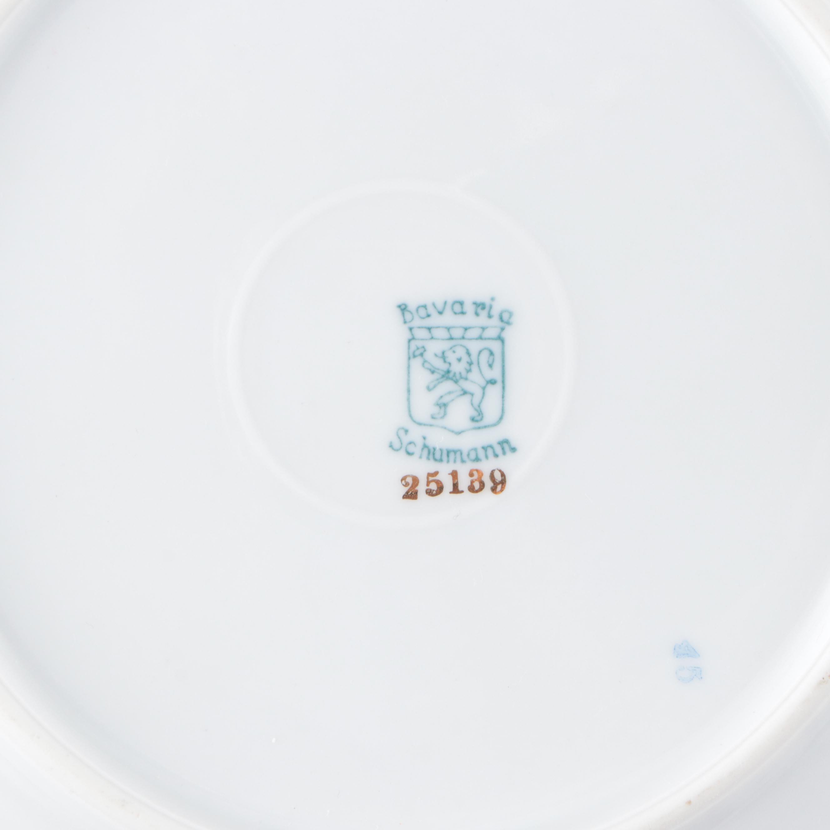 Schumann Dresden Style Porcelain Salad Plates with Other French Porcelain Décor