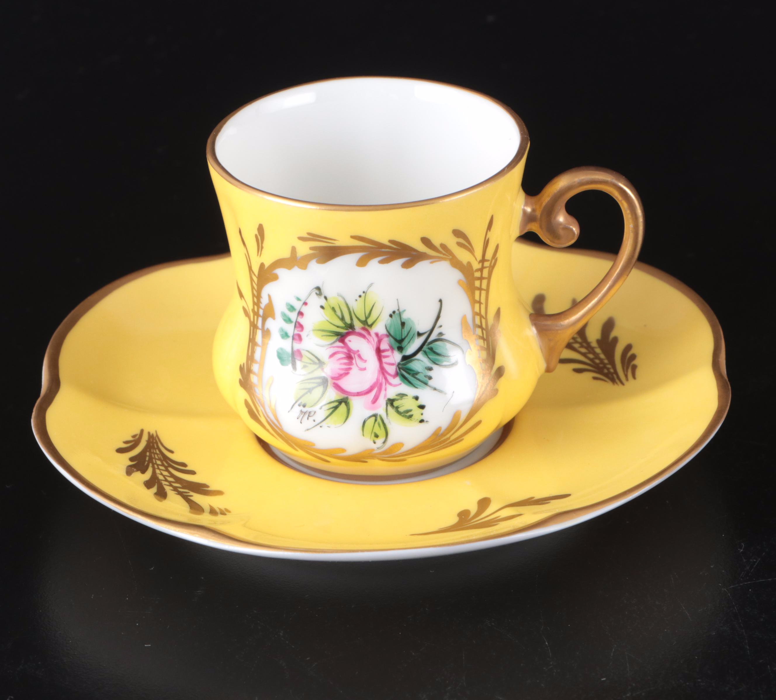 Schumann Dresden Style Porcelain Salad Plates with Other French Porcelain Décor