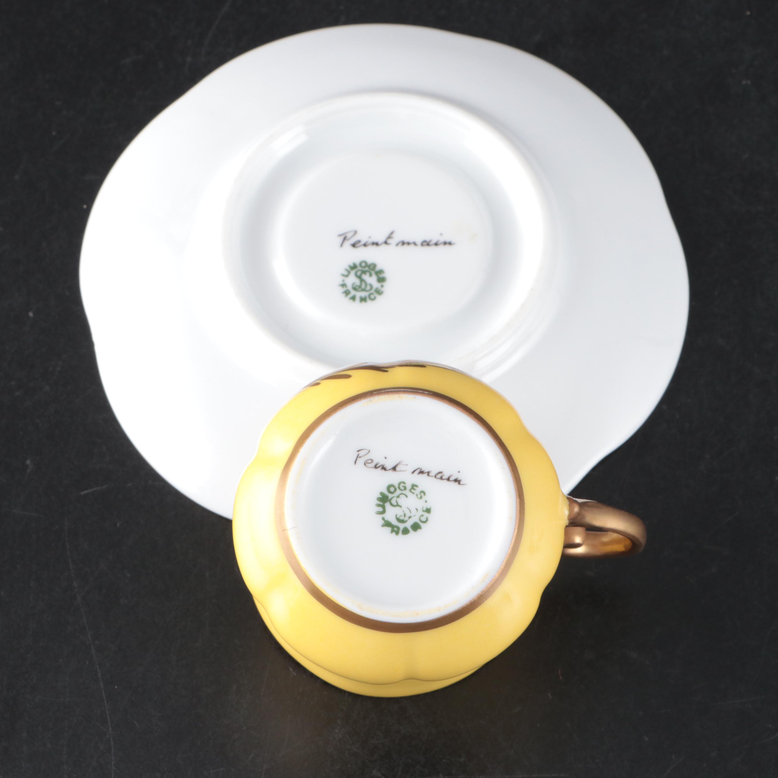 Schumann Dresden Style Porcelain Salad Plates with Other French Porcelain Décor