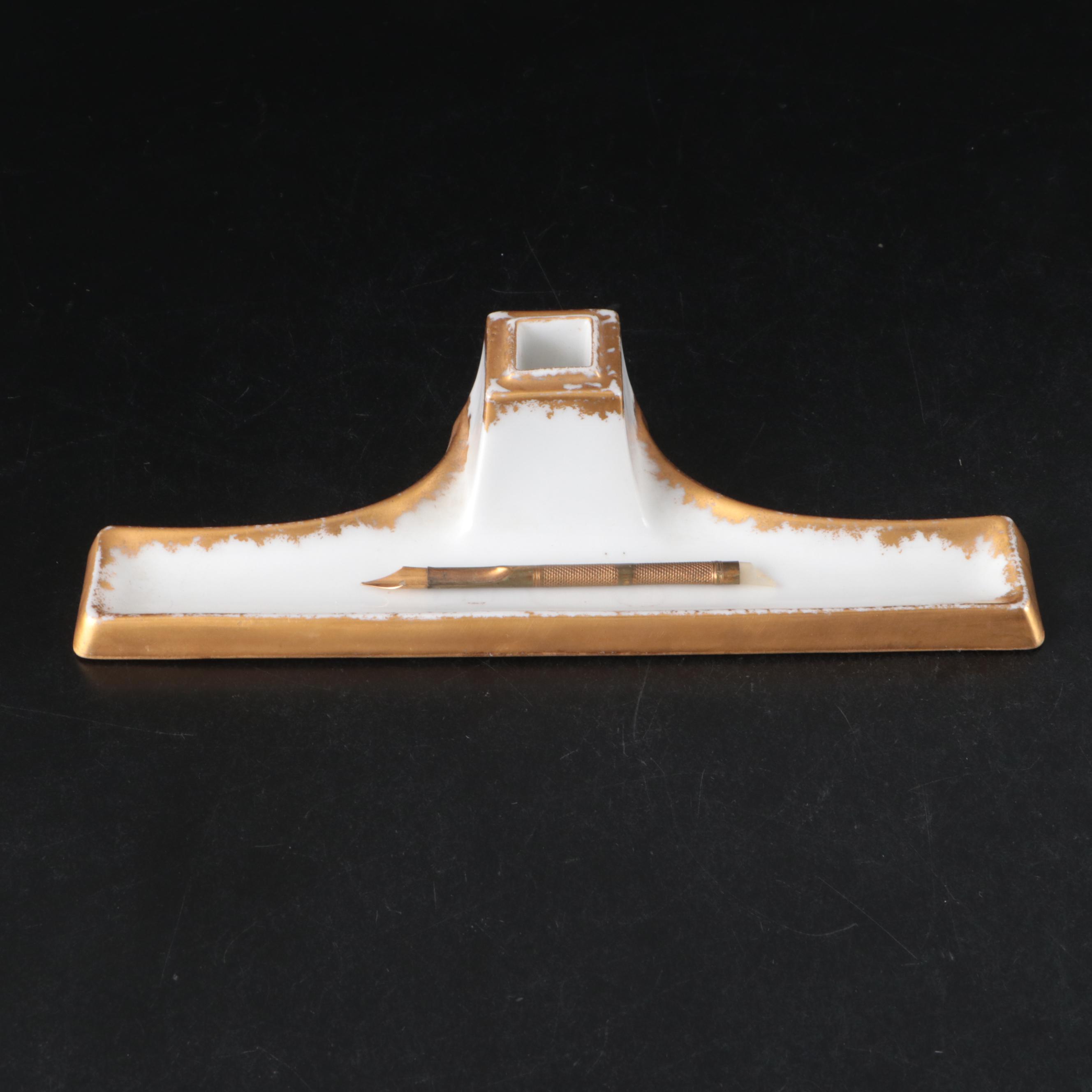 Schumann Dresden Style Porcelain Salad Plates with Other French Porcelain Décor