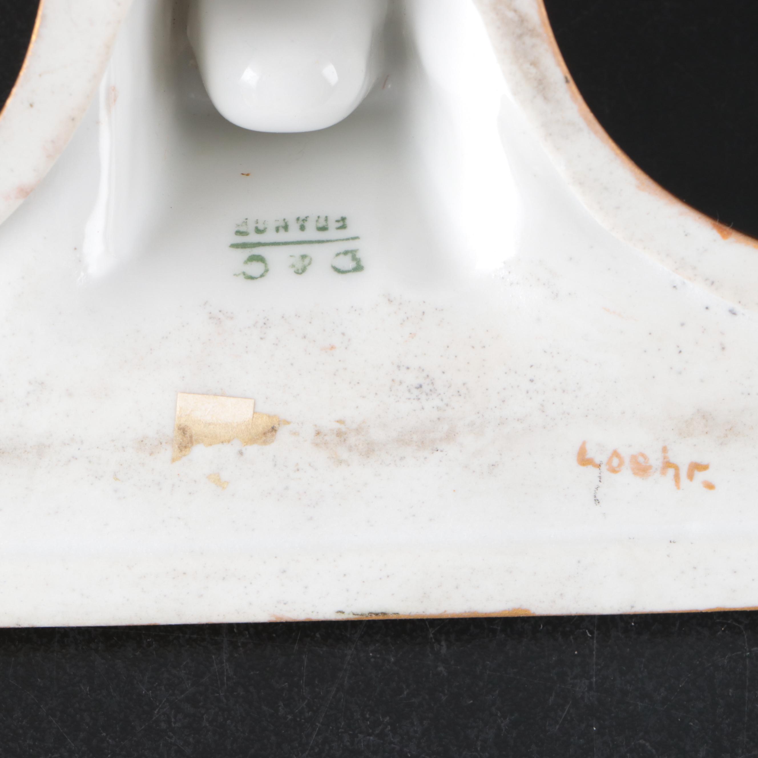 Schumann Dresden Style Porcelain Salad Plates with Other French Porcelain Décor