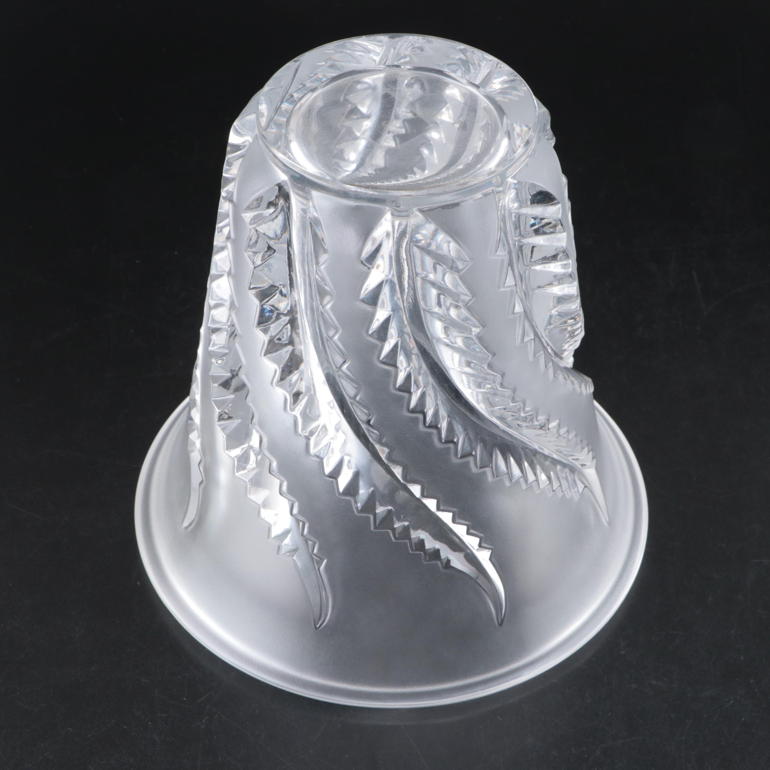 Lalique "Lobelia" Frosted and Clear Crystal Vase, Mid to Late 20th Century