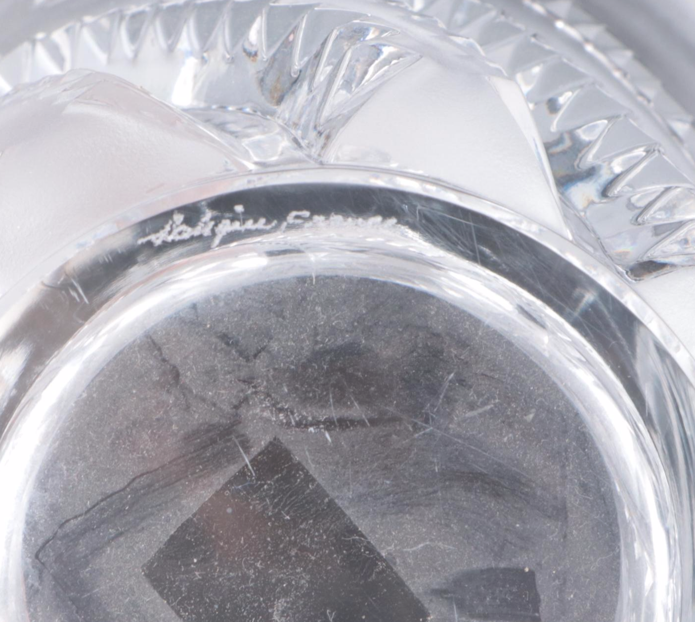 Lalique "Lobelia" Frosted and Clear Crystal Vase, Mid to Late 20th Century