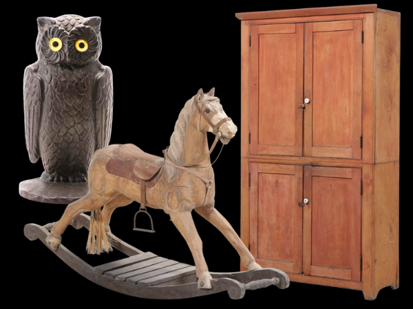 Curated Collection: Antique Cast Iron Doorstops, American Primitive Furniture & Décor