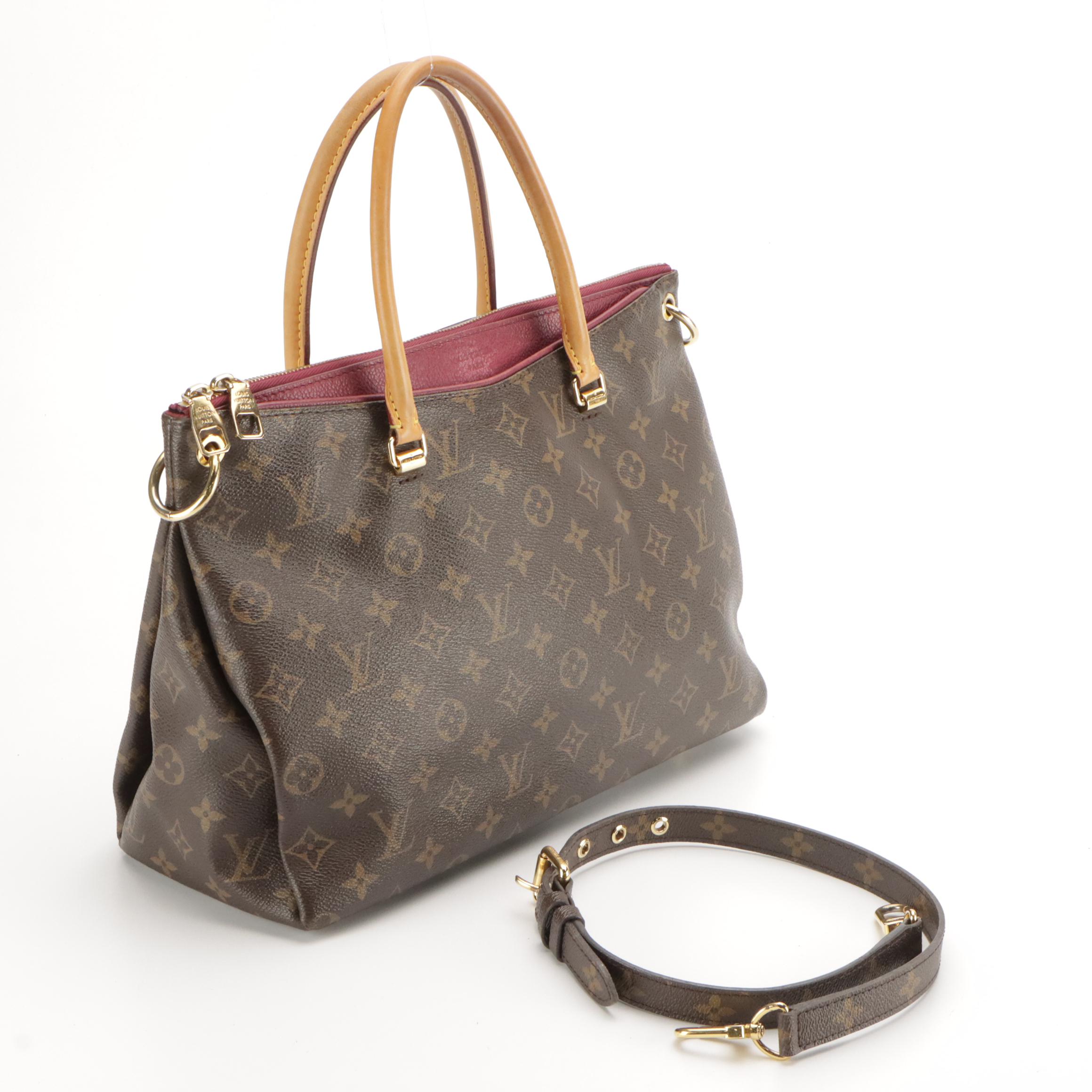 Louis Vuitton Pallas Bag in Monogram Canvas/Grape Pebbled Leather