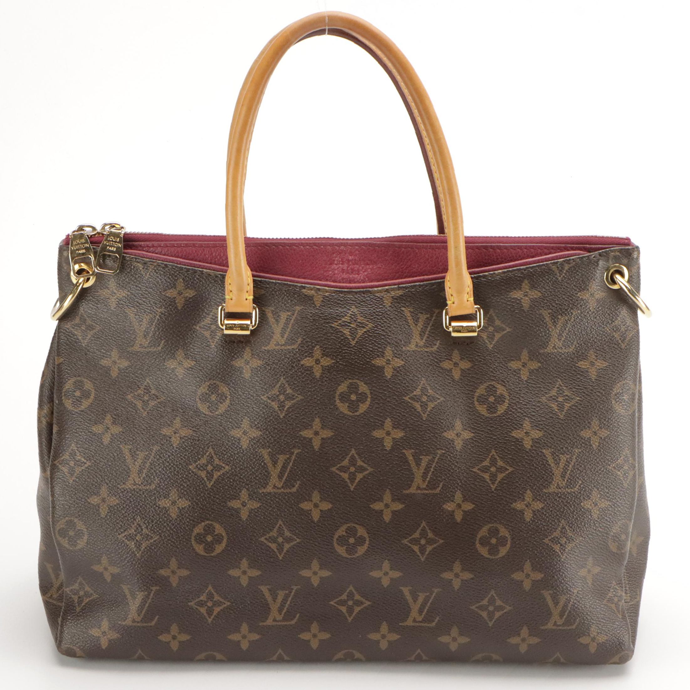 Louis Vuitton Pallas Bag in Monogram Canvas/Grape Pebbled Leather