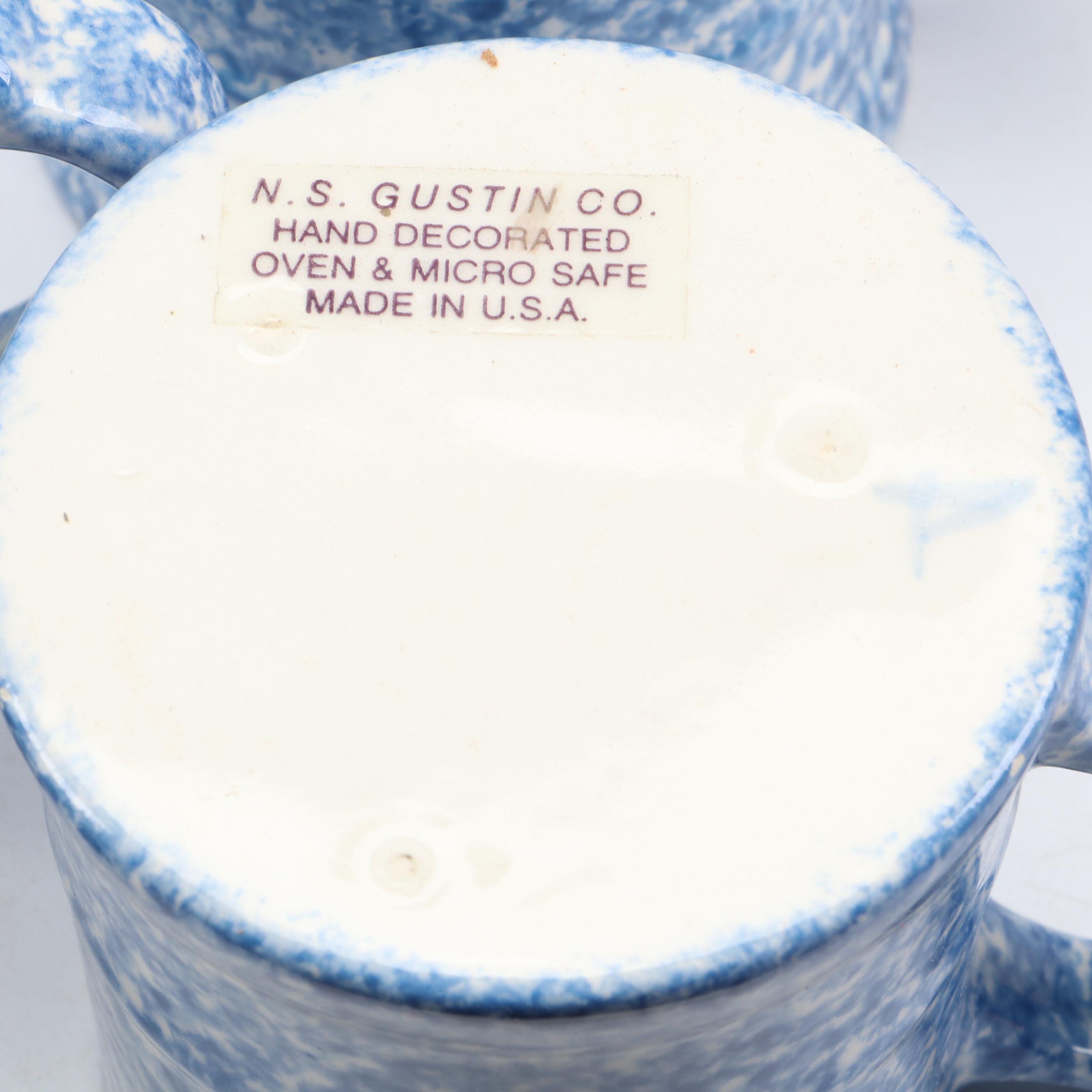 N. S. Gustin Co. Splatter Pattern Ceramic Mugs, Bowls, Dinner Plates and More