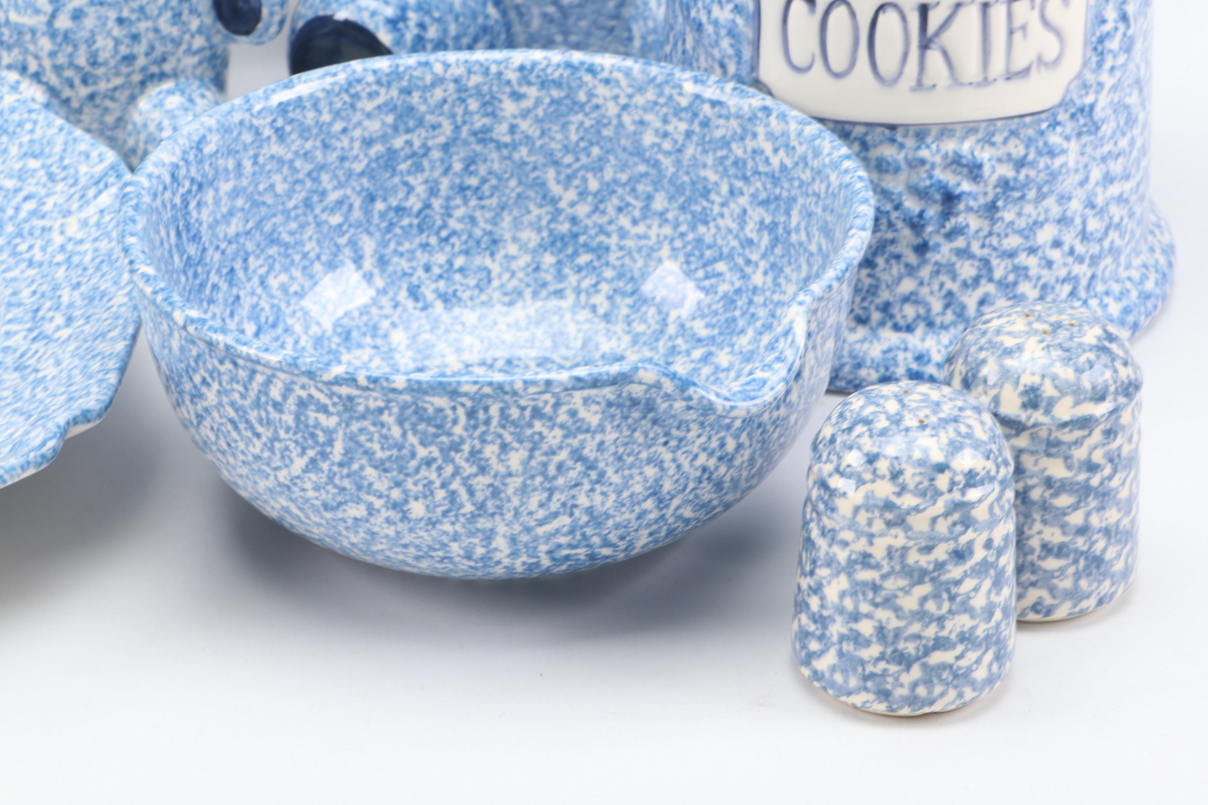N. S. Gustin Co. Splatter Pattern Ceramic Mugs, Bowls, Dinner Plates and More