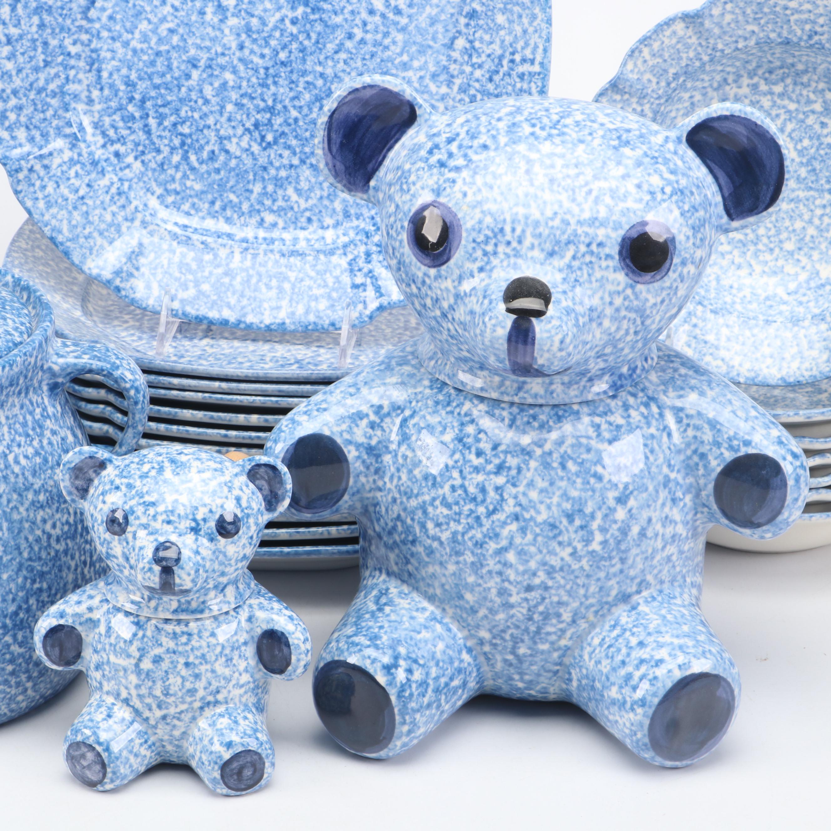 N. S. Gustin Co. Splatter Pattern Ceramic Mugs, Bowls, Dinner Plates and More