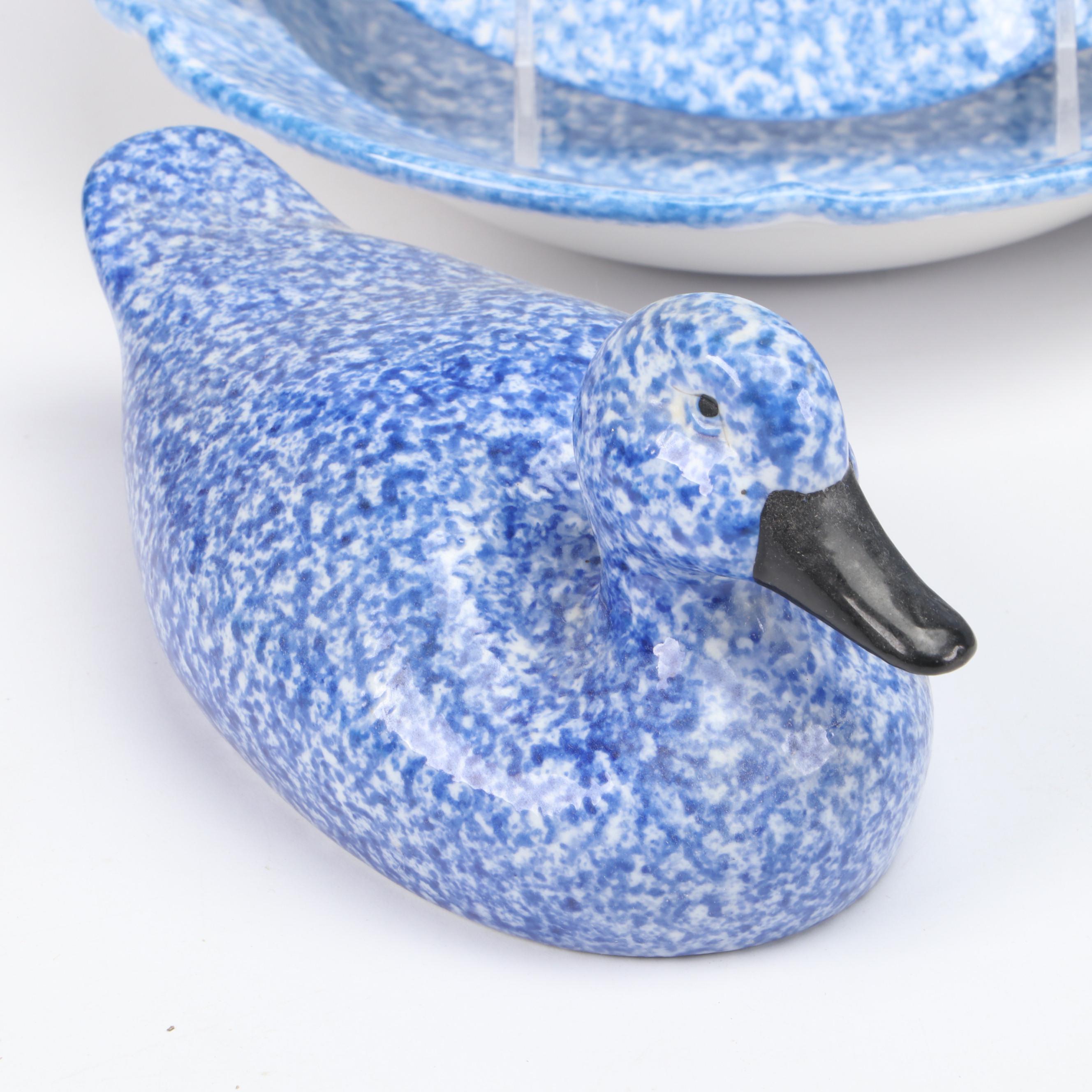 N. S. Gustin Co. Splatter Pattern Ceramic Mugs, Bowls, Dinner Plates and More