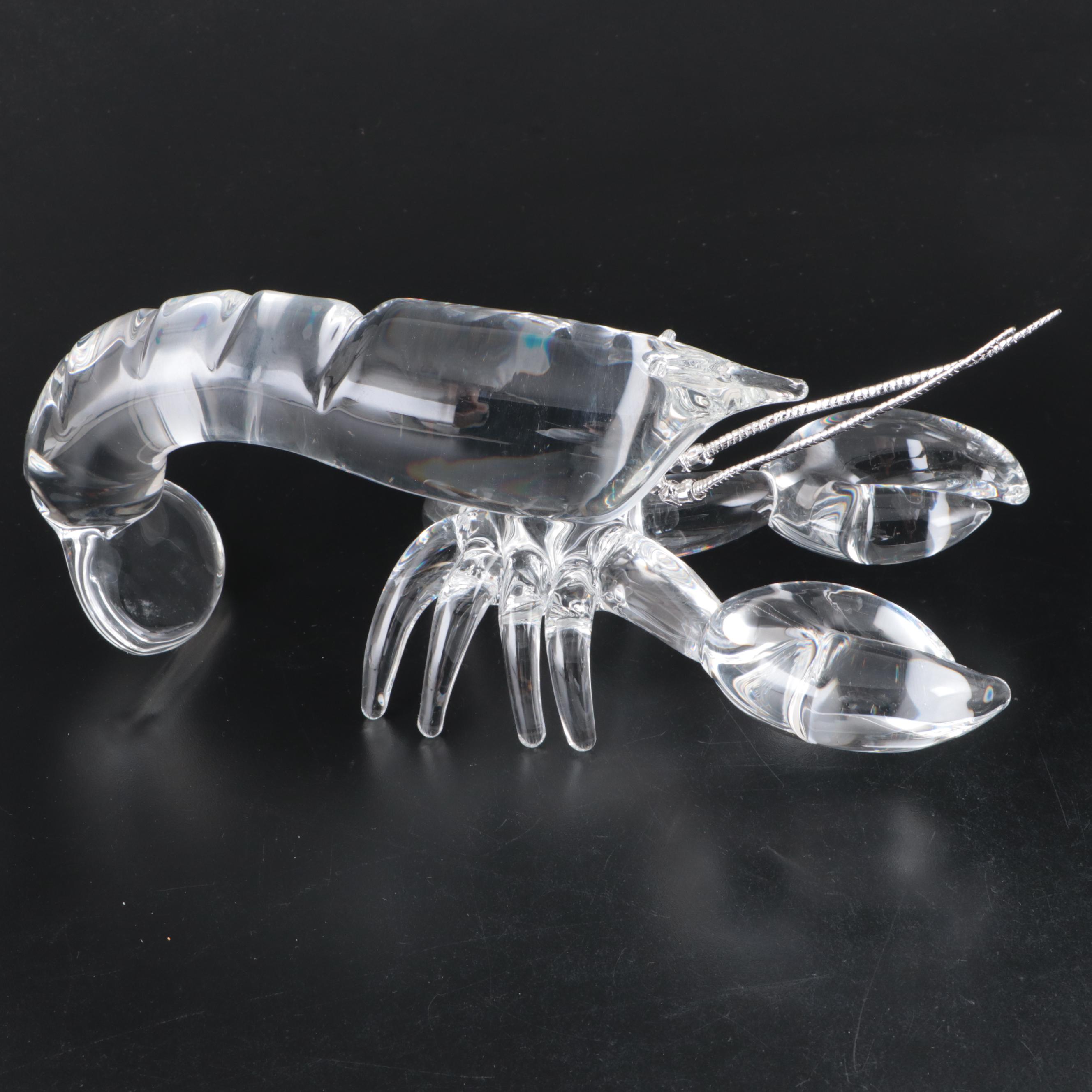 Steuben Art Glass "Lobster" Sculpture Designed by Taf Lebel Schaefer
