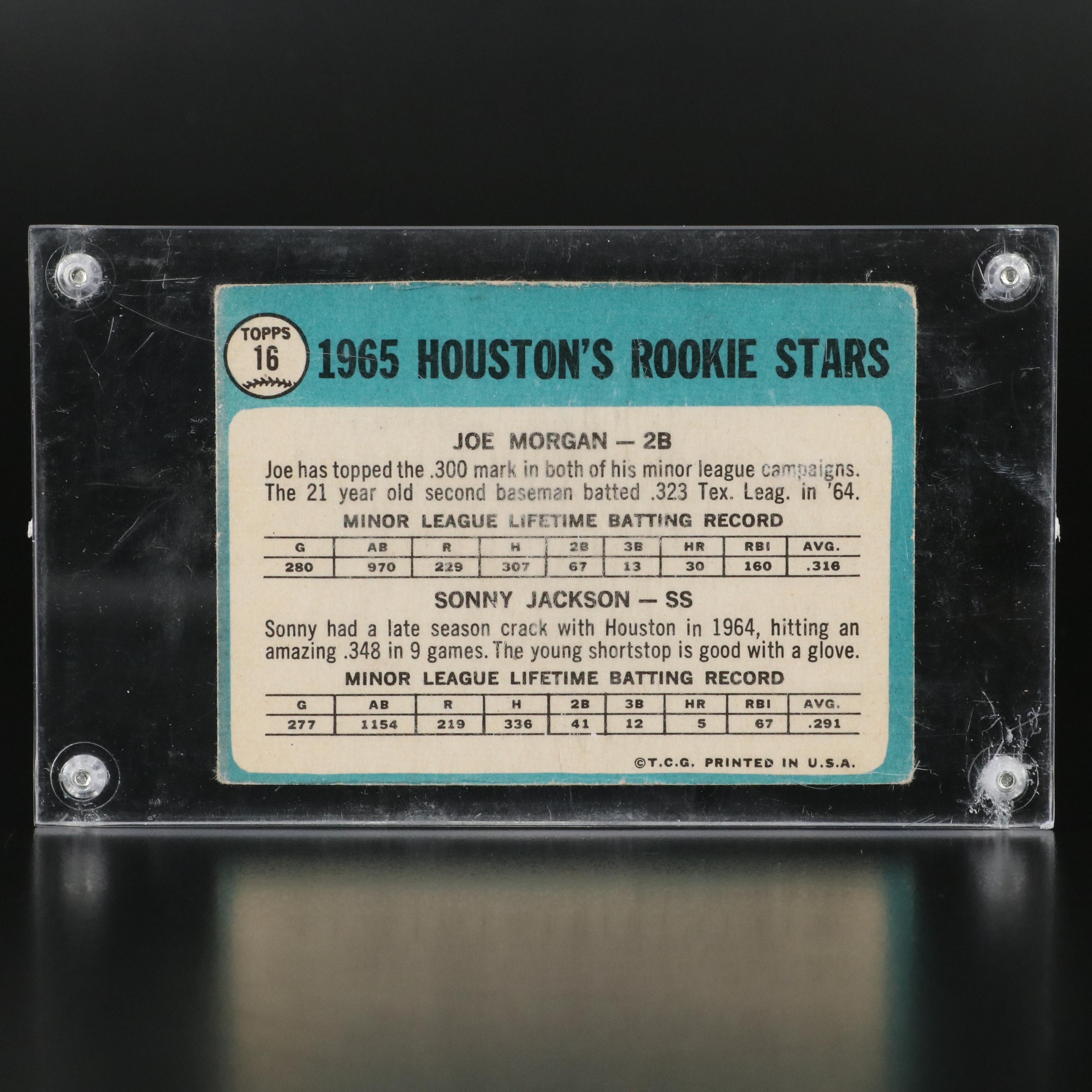 1965 Topps Joe Morgan Houston Astros Rookie Baseball Card
