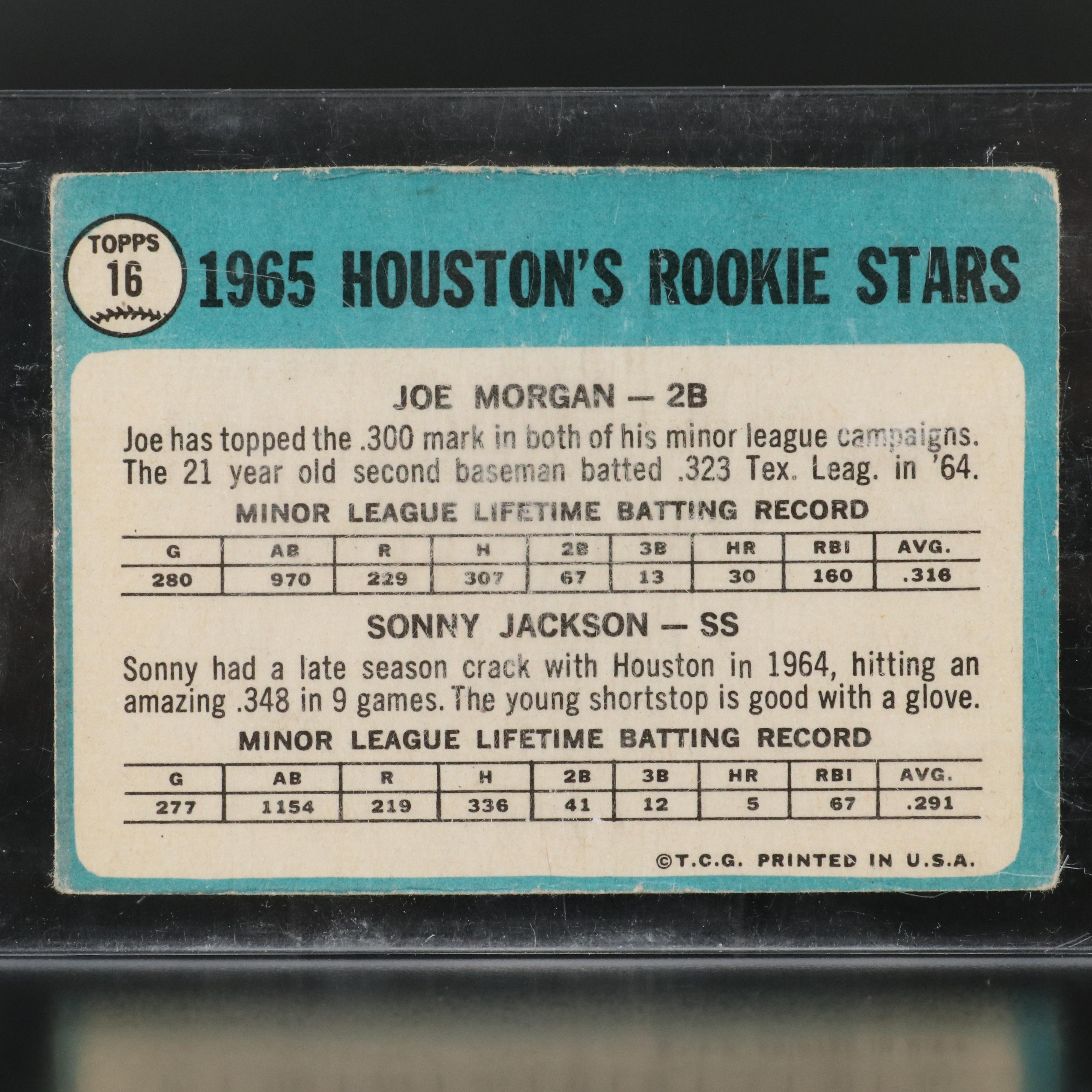 1965 Topps Joe Morgan Houston Astros Rookie Baseball Card