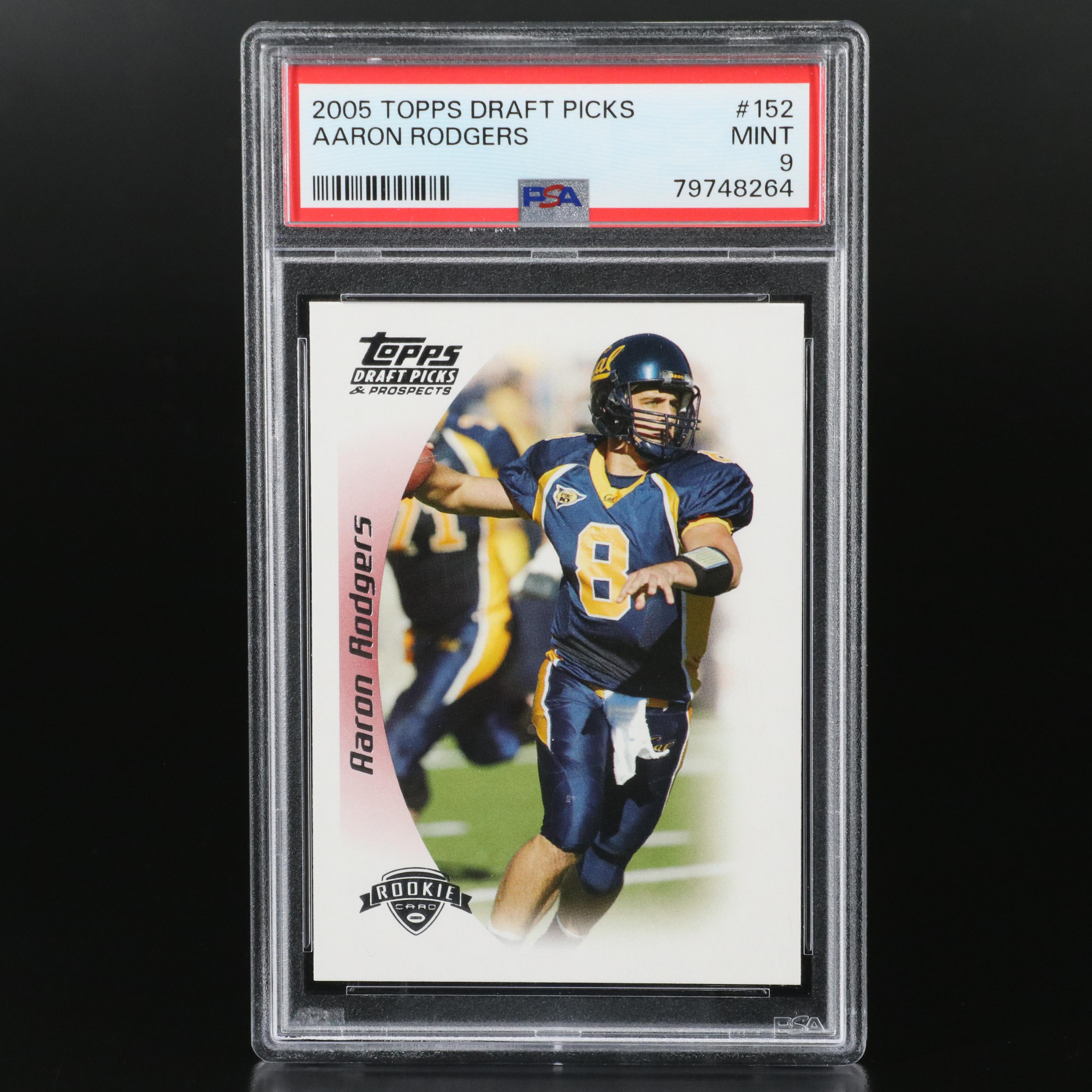 2005 Topps Draft Picks Aaron Rodgers Rookie Football Card Graded PSA 9