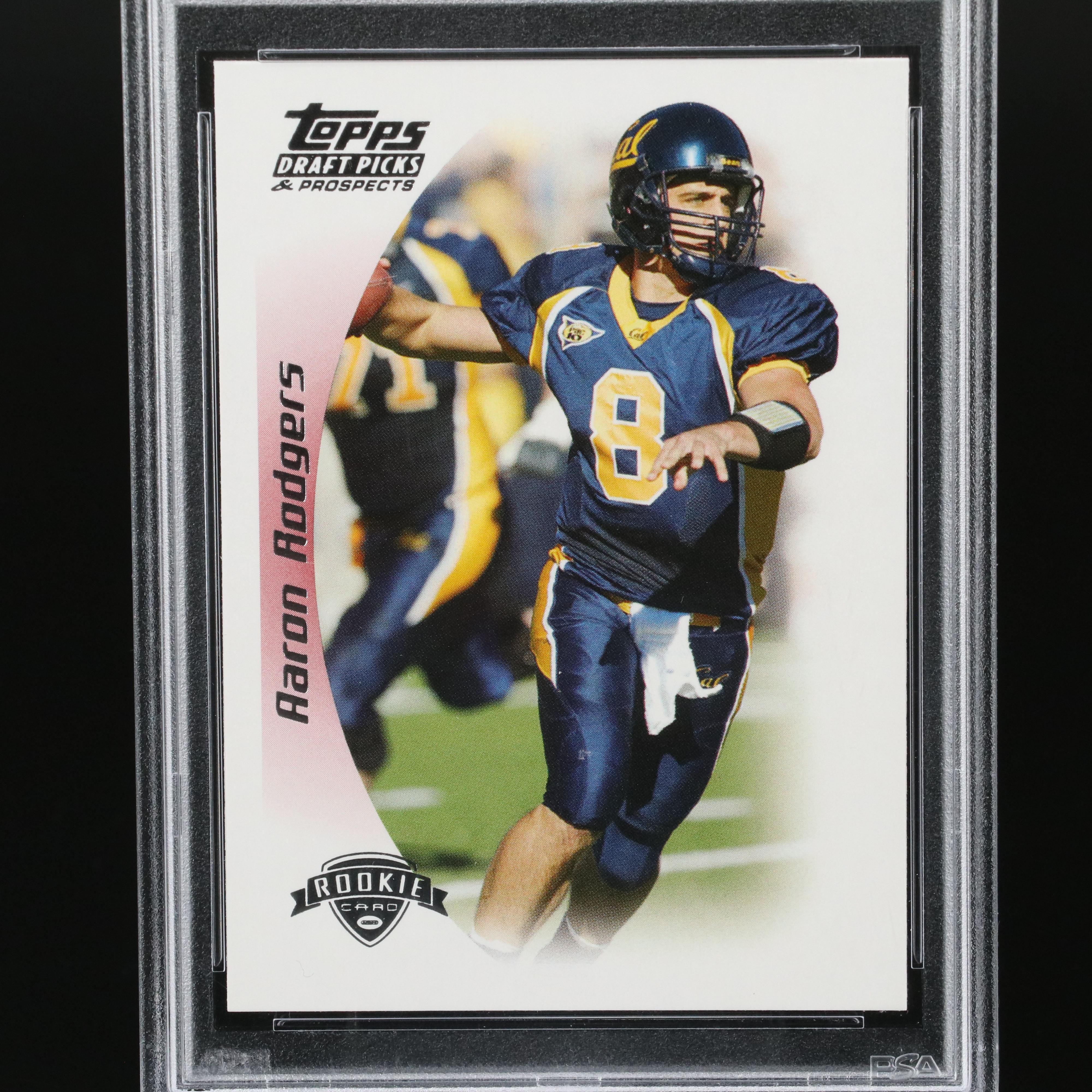2005 Topps Draft Picks Aaron Rodgers Rookie Football Card Graded PSA 9