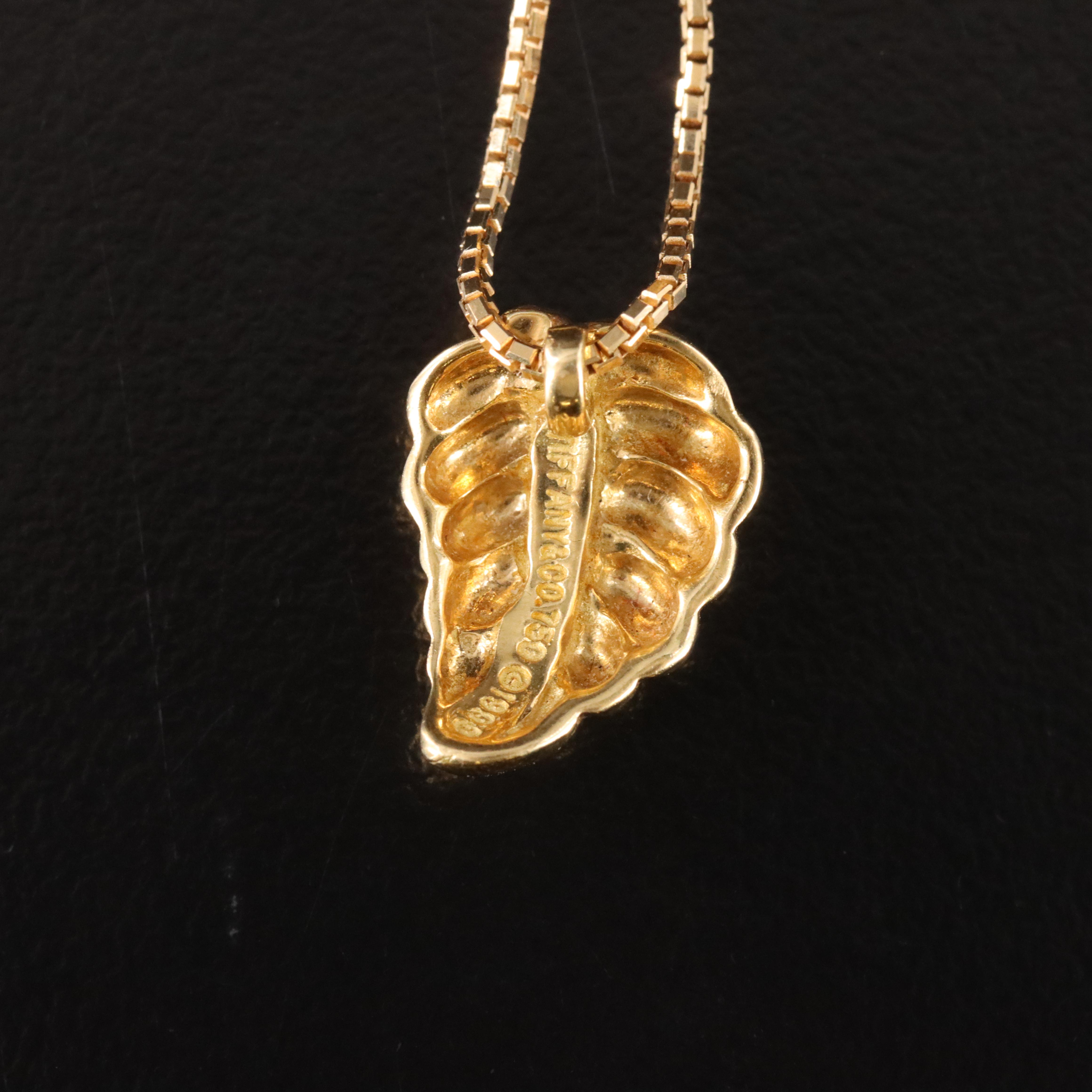 Tiffany & Co. Nature 18K Leaf Necklace