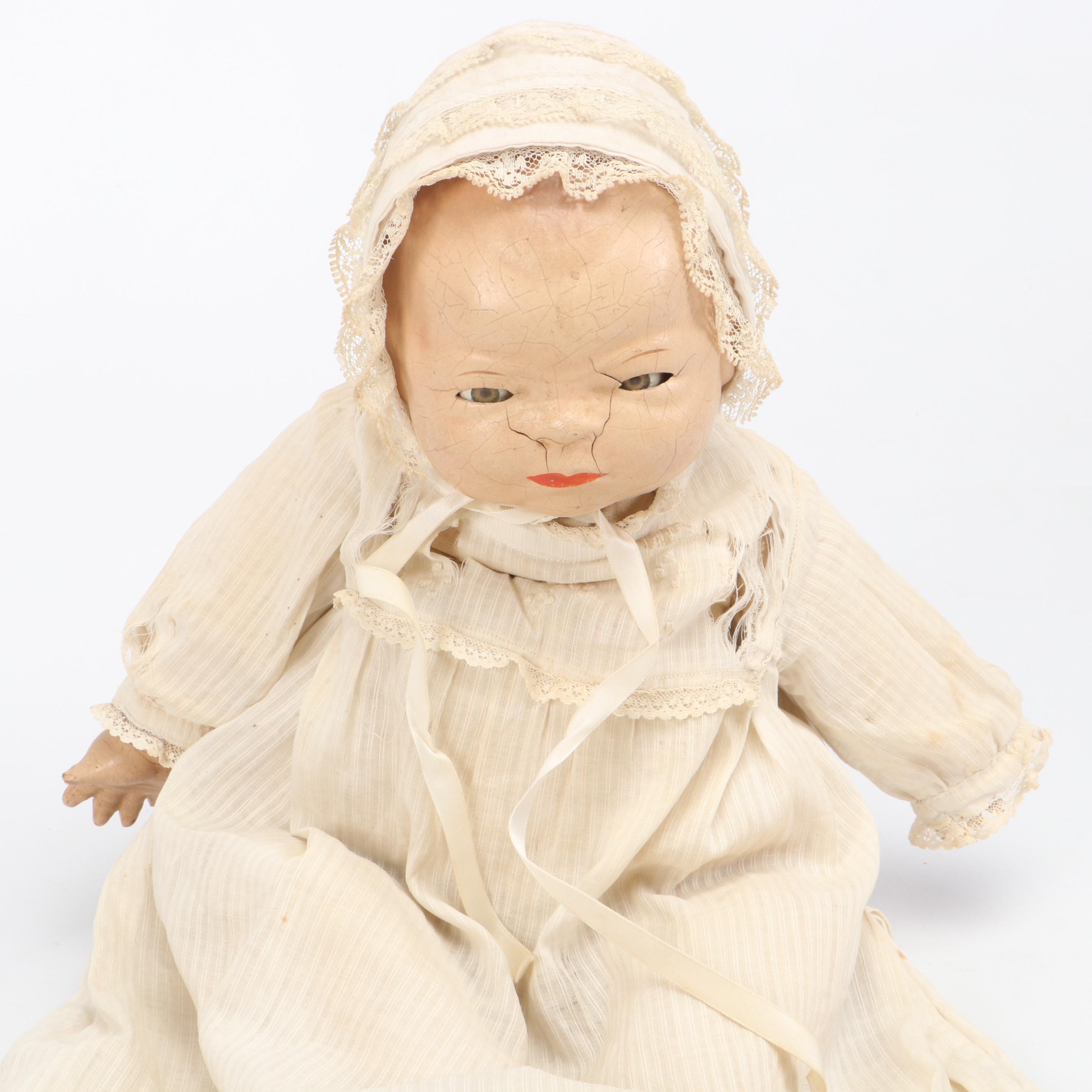Borgfeldt Bye-Lo Baby Doll, Balos Porcelain Doll and Fabric Raggedy Ann Doll