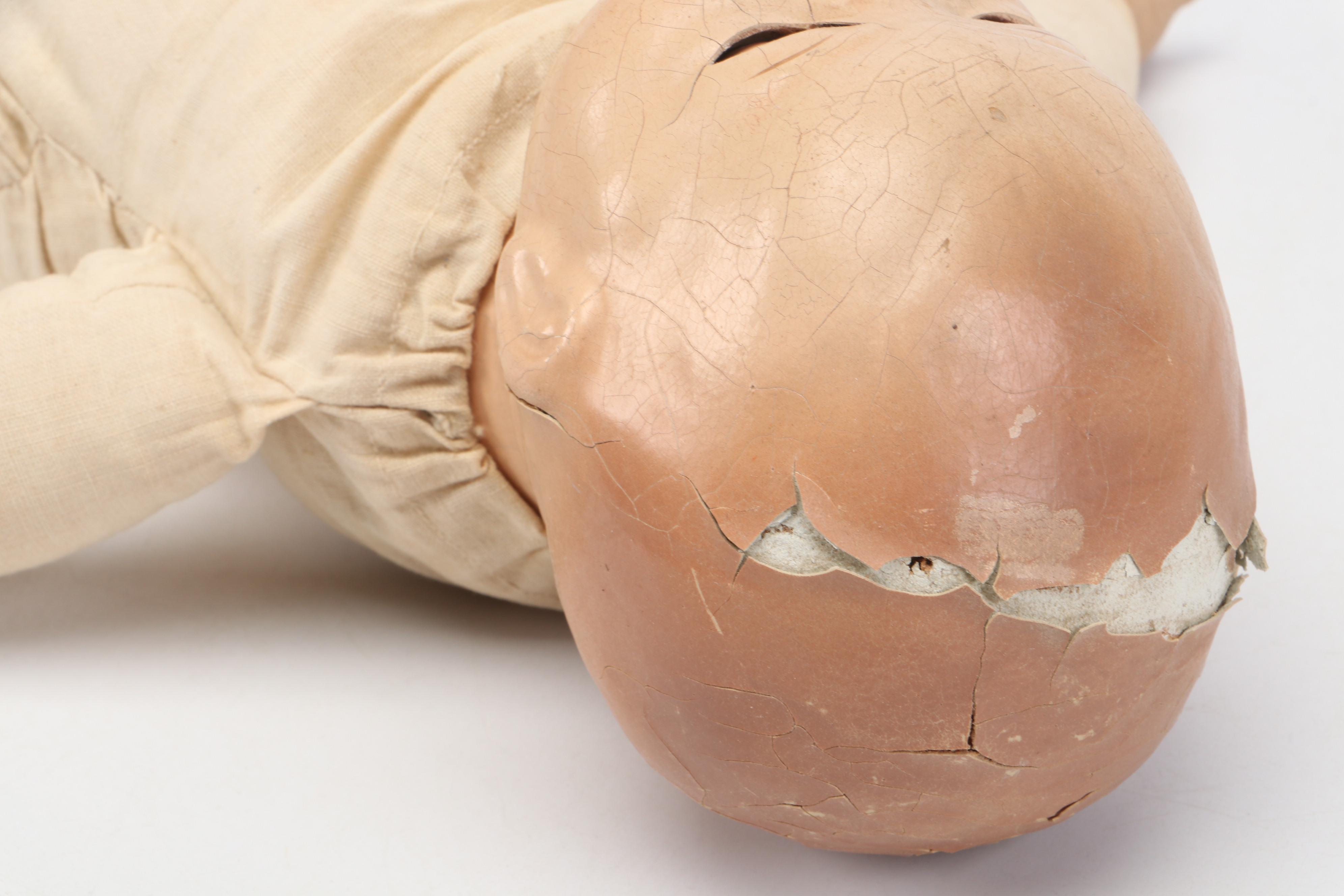 Borgfeldt Bye-Lo Baby Doll, Balos Porcelain Doll and Fabric Raggedy Ann Doll