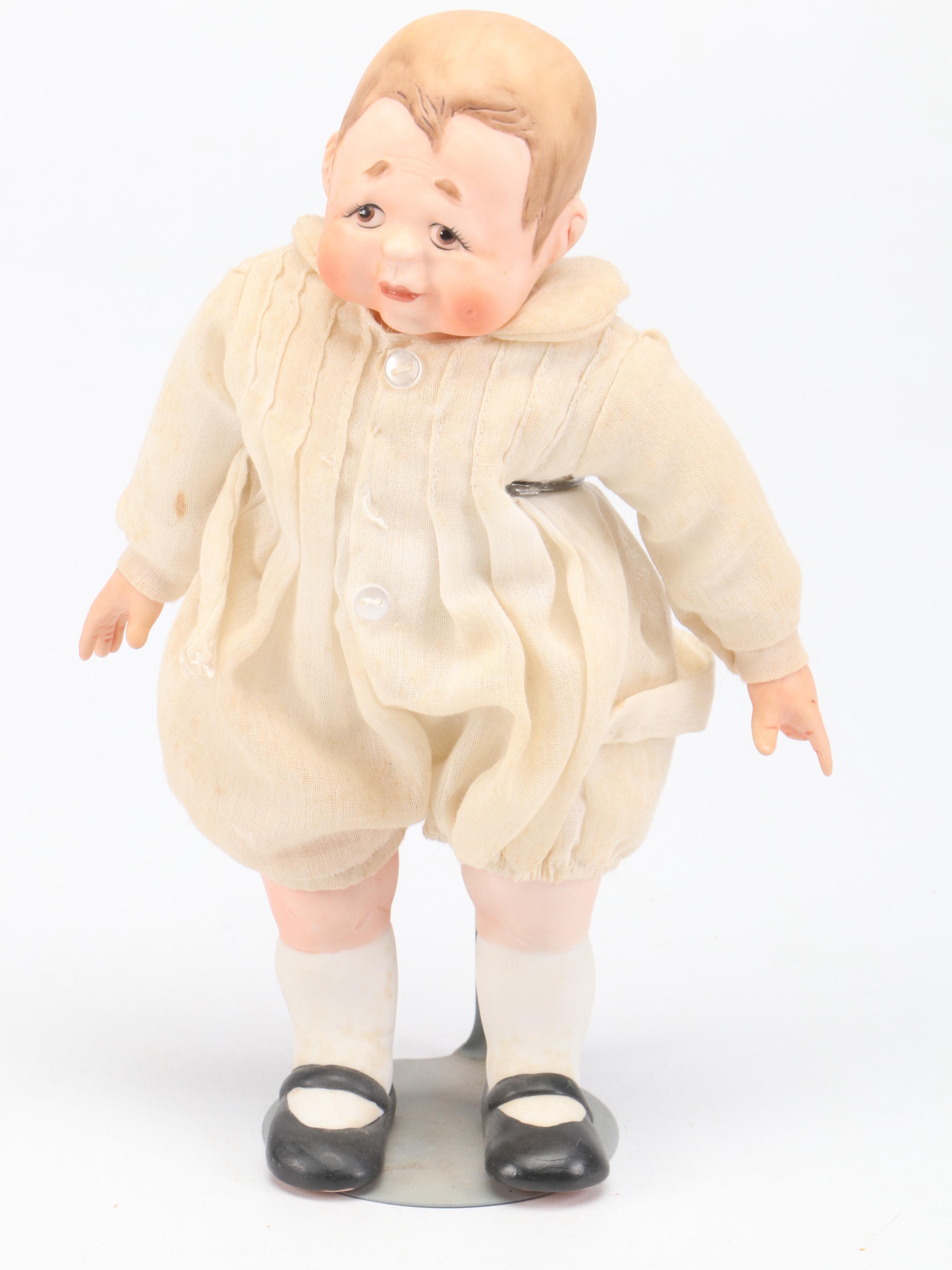 Borgfeldt Bye-Lo Baby Doll, Balos Porcelain Doll and Fabric Raggedy Ann Doll