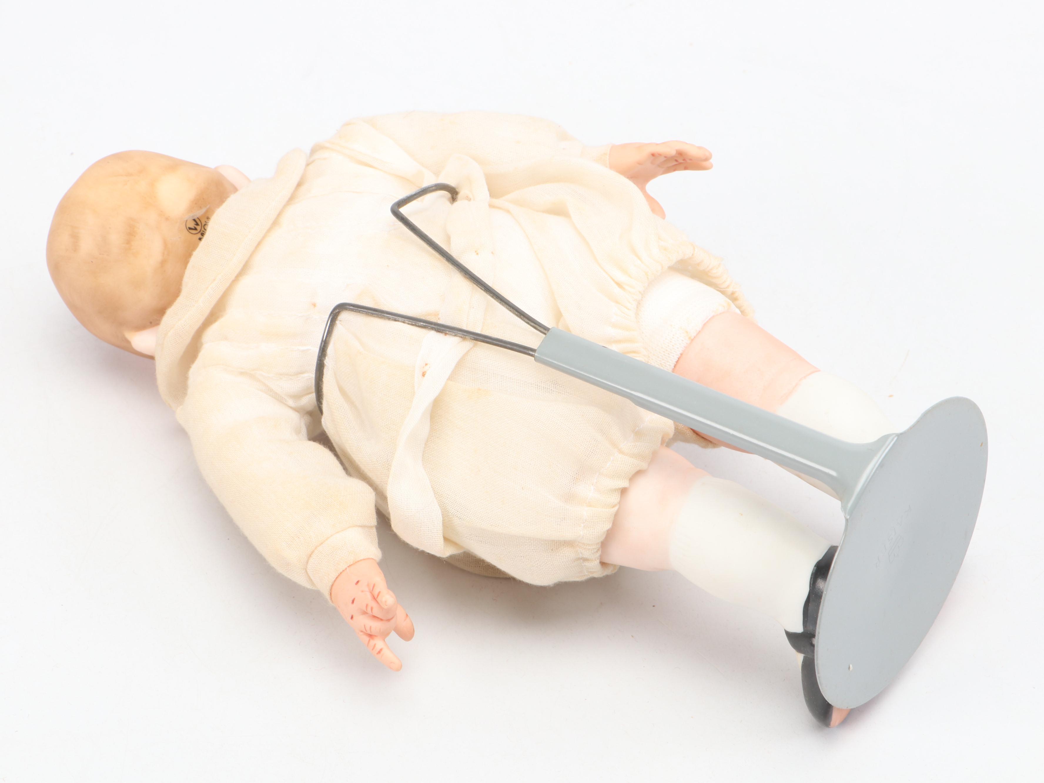 Borgfeldt Bye-Lo Baby Doll, Balos Porcelain Doll and Fabric Raggedy Ann Doll