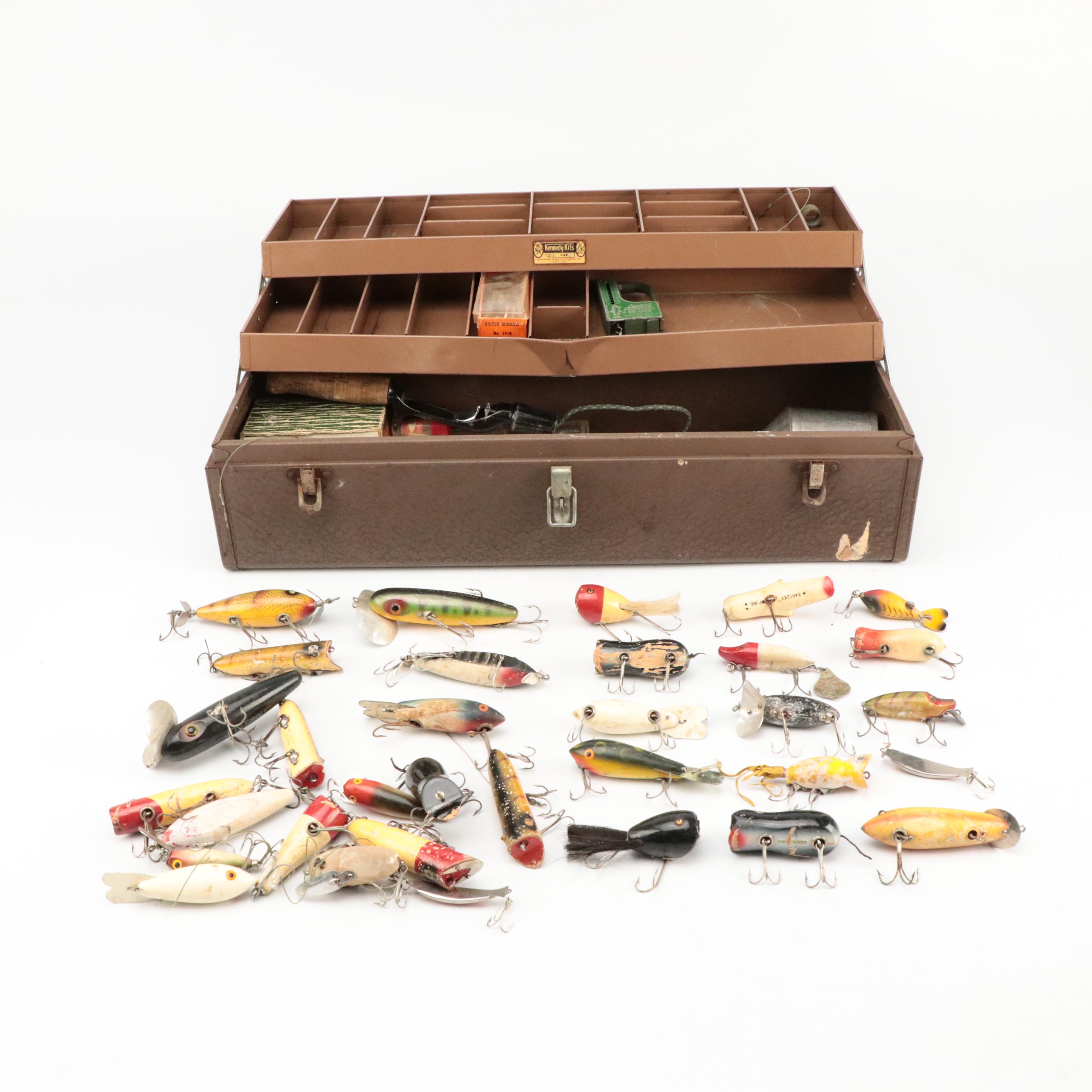 Jitterbug, Heddon Lucky 13, Creek Chub Injured Minnow & More Wood Fishing Lures