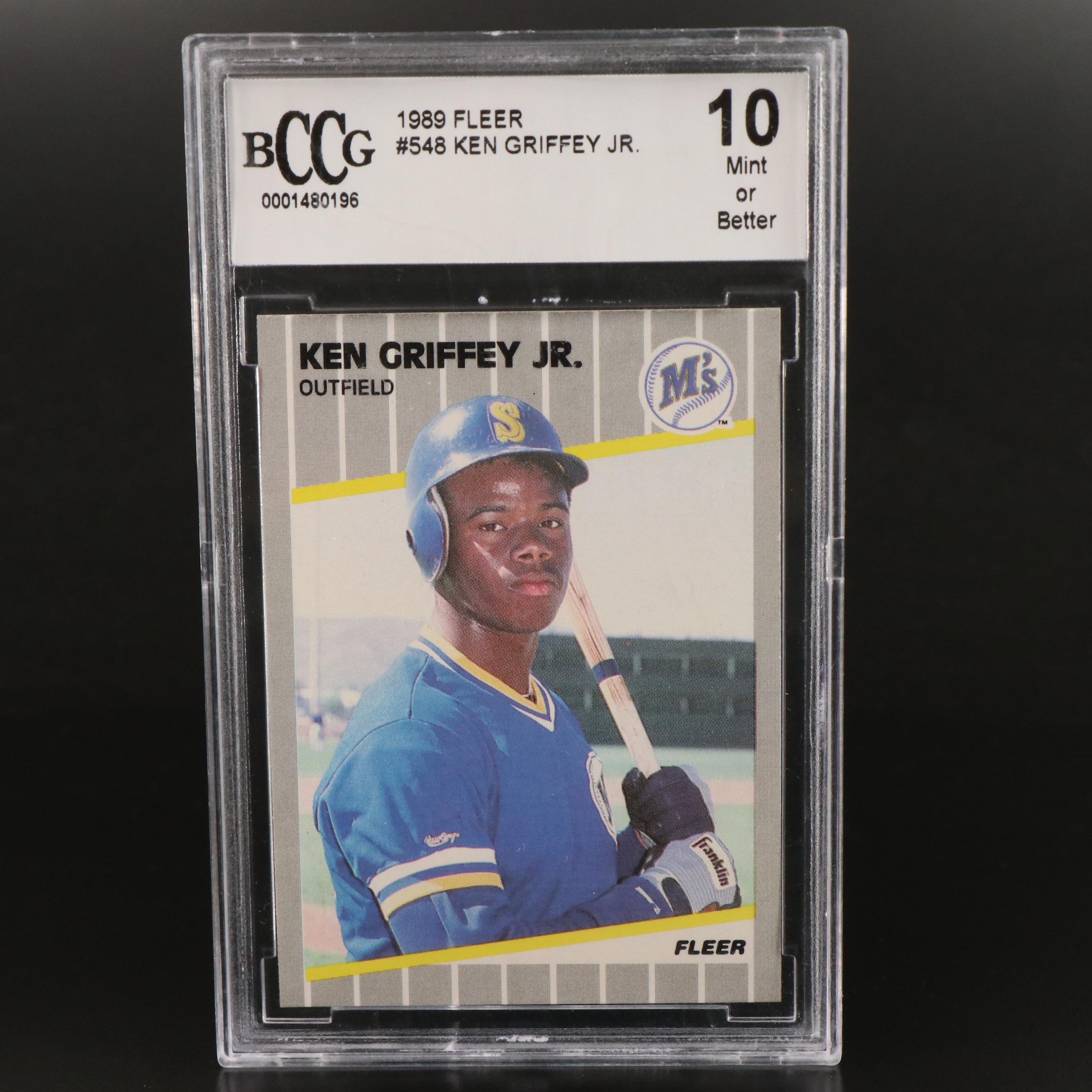 1989 Fleer Ken Griffey Jr. Seattle Mariners Rookie Baseball Card Graded BCCG 10