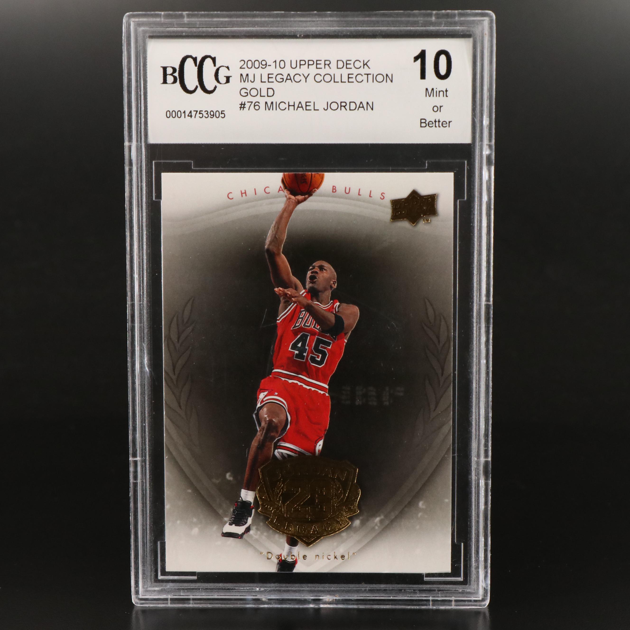 2009-10 Upper Deck Michael Jordan Legacy Collection Gold Card Graded BCCG 10