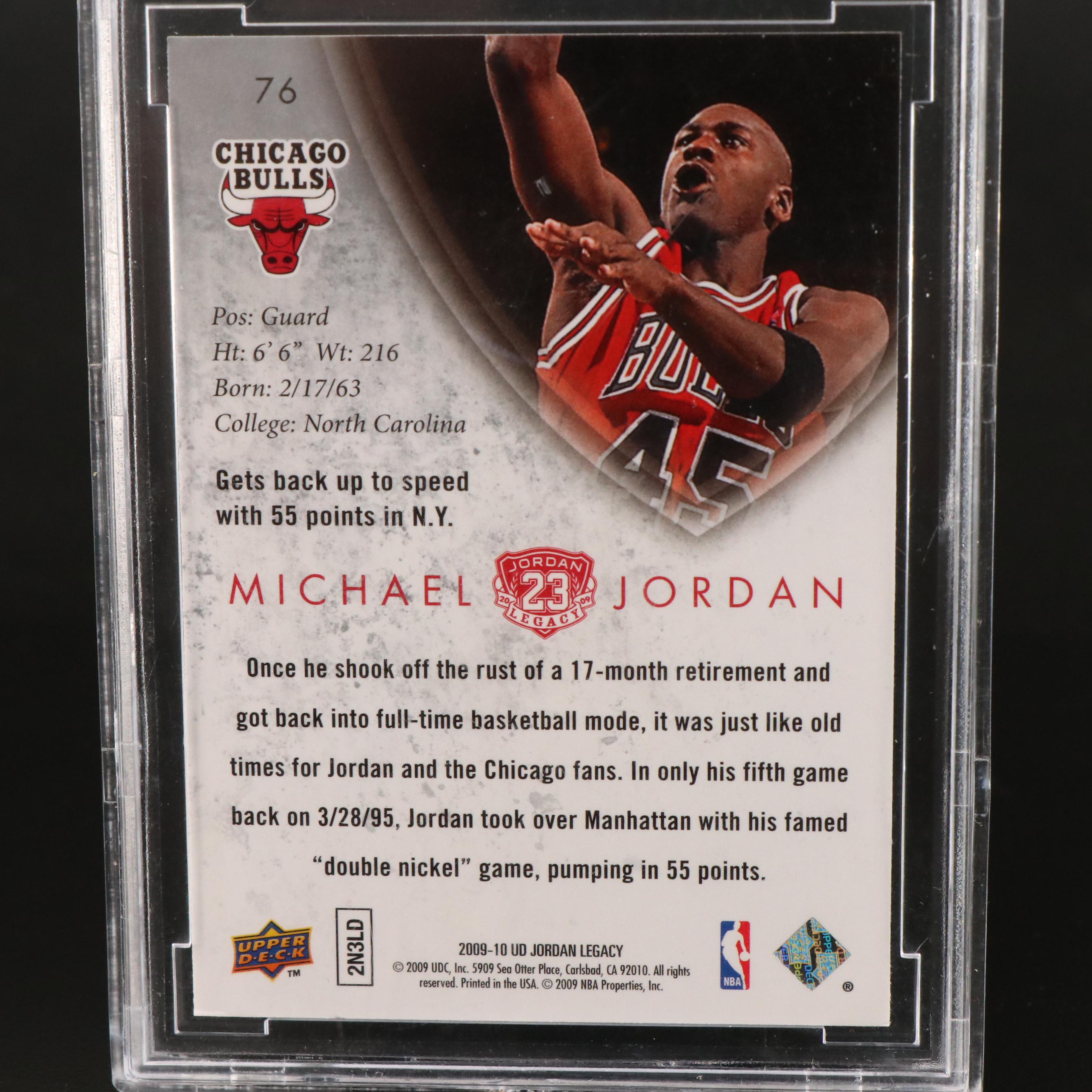 2009-10 Upper Deck Michael Jordan Legacy Collection Gold Card Graded BCCG 10