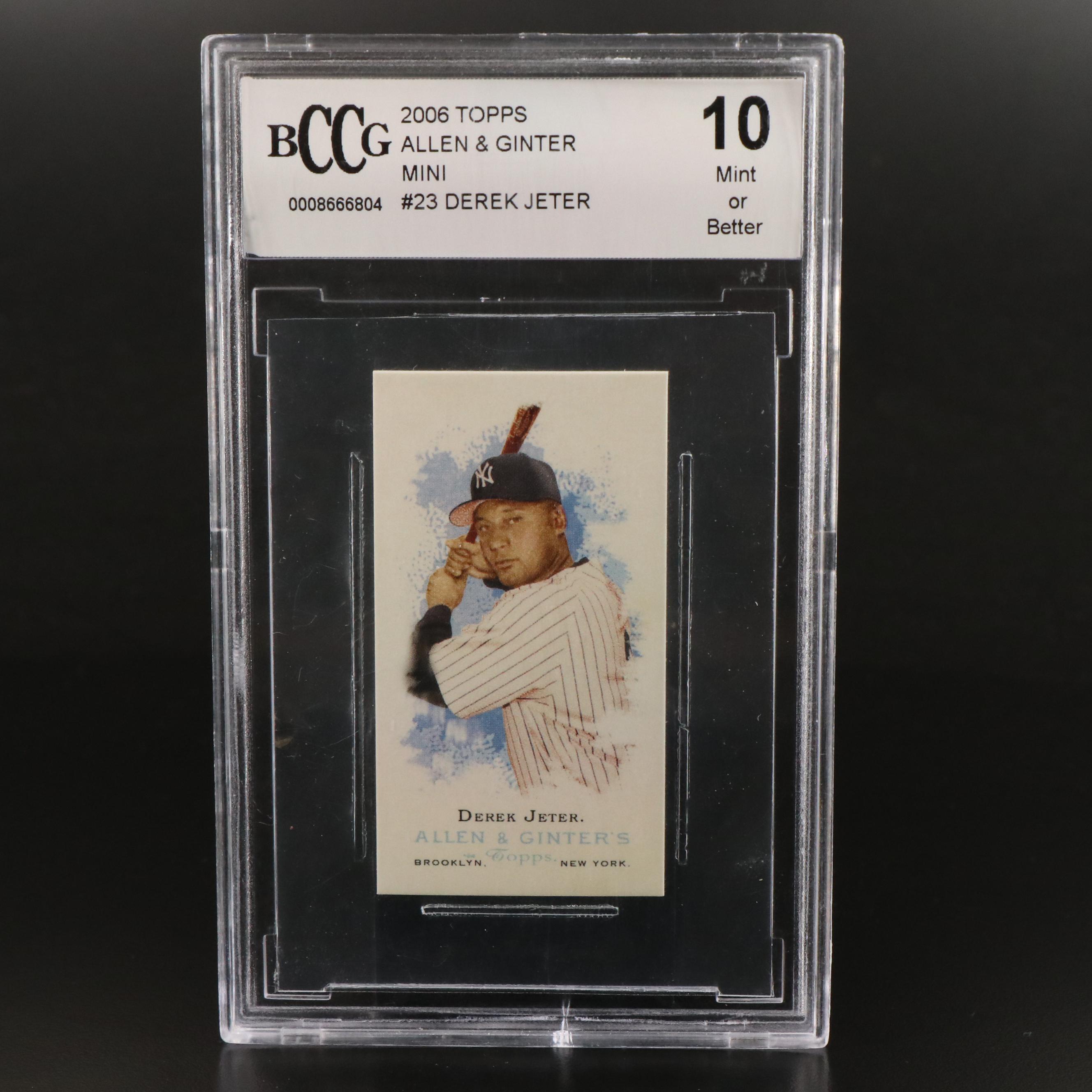 2006 Topps Allen & Ginter Derek Jeter Mini New York Yankees Card Graded BCCG 10