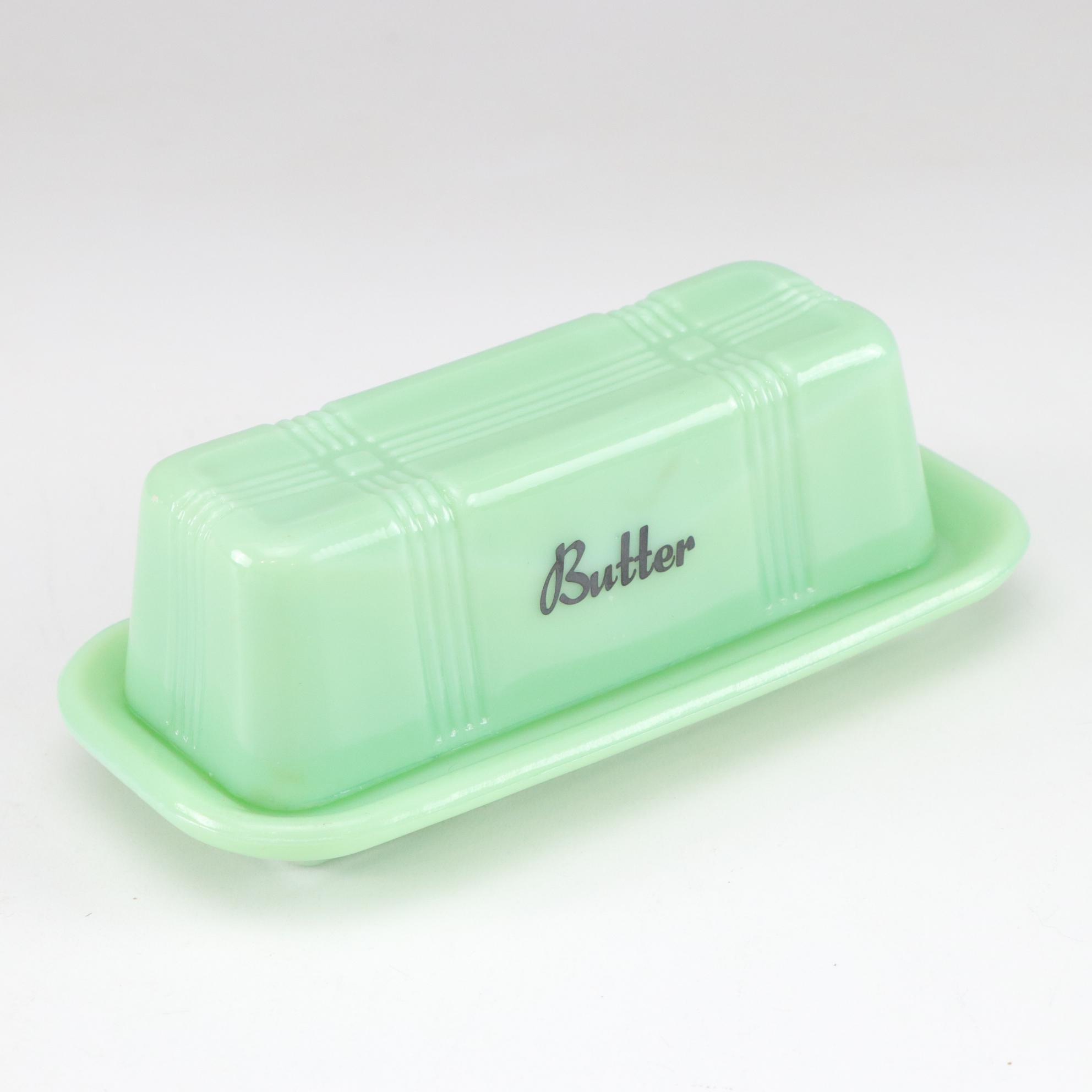 McKee Uranium Glass Bowls with Fire-King Jadite Dinnerware