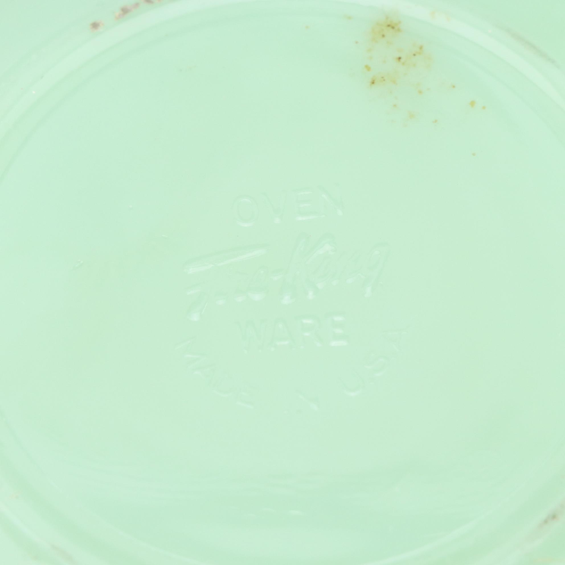 McKee Uranium Glass Bowls with Fire-King Jadite Dinnerware