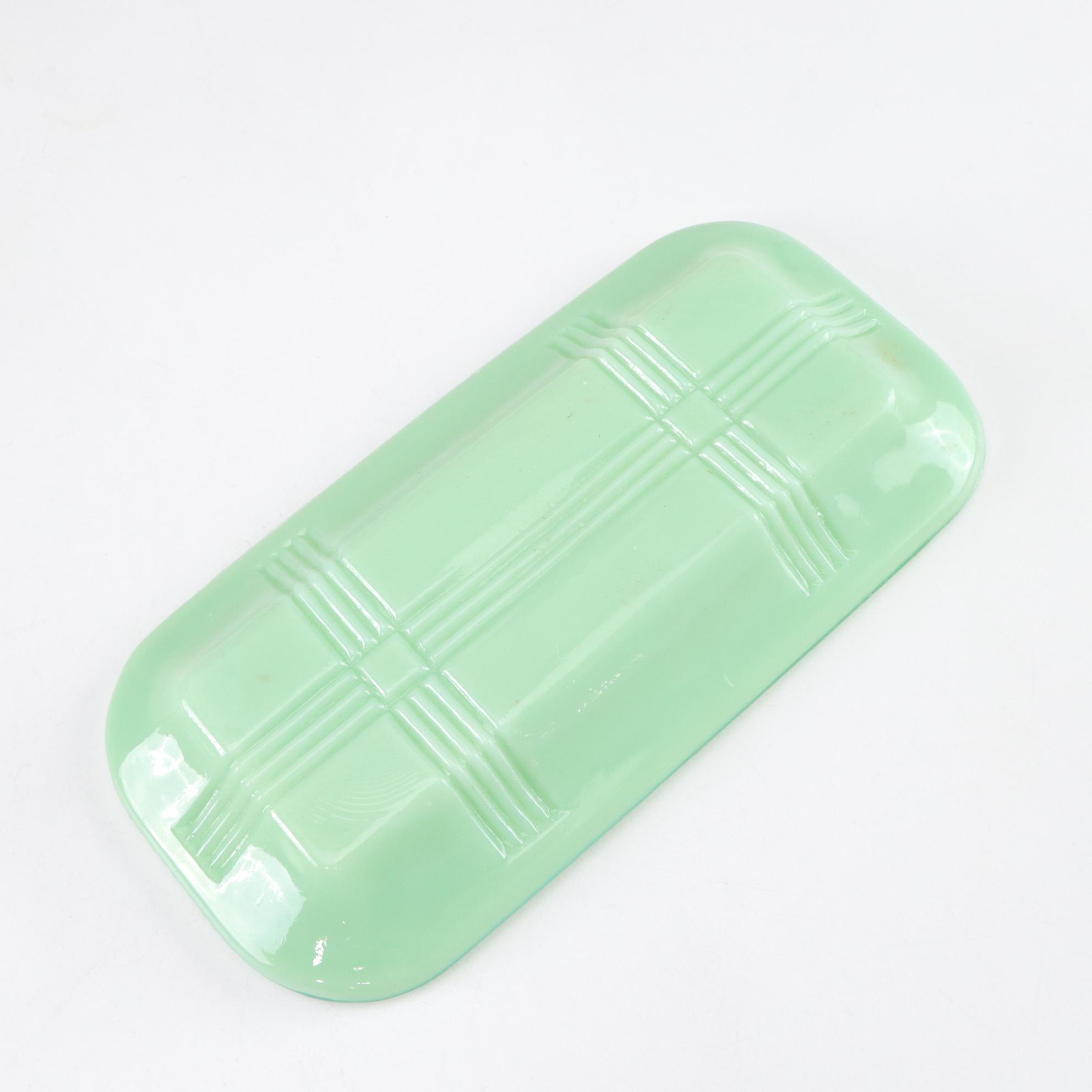 McKee Uranium Glass Bowls with Fire-King Jadite Dinnerware