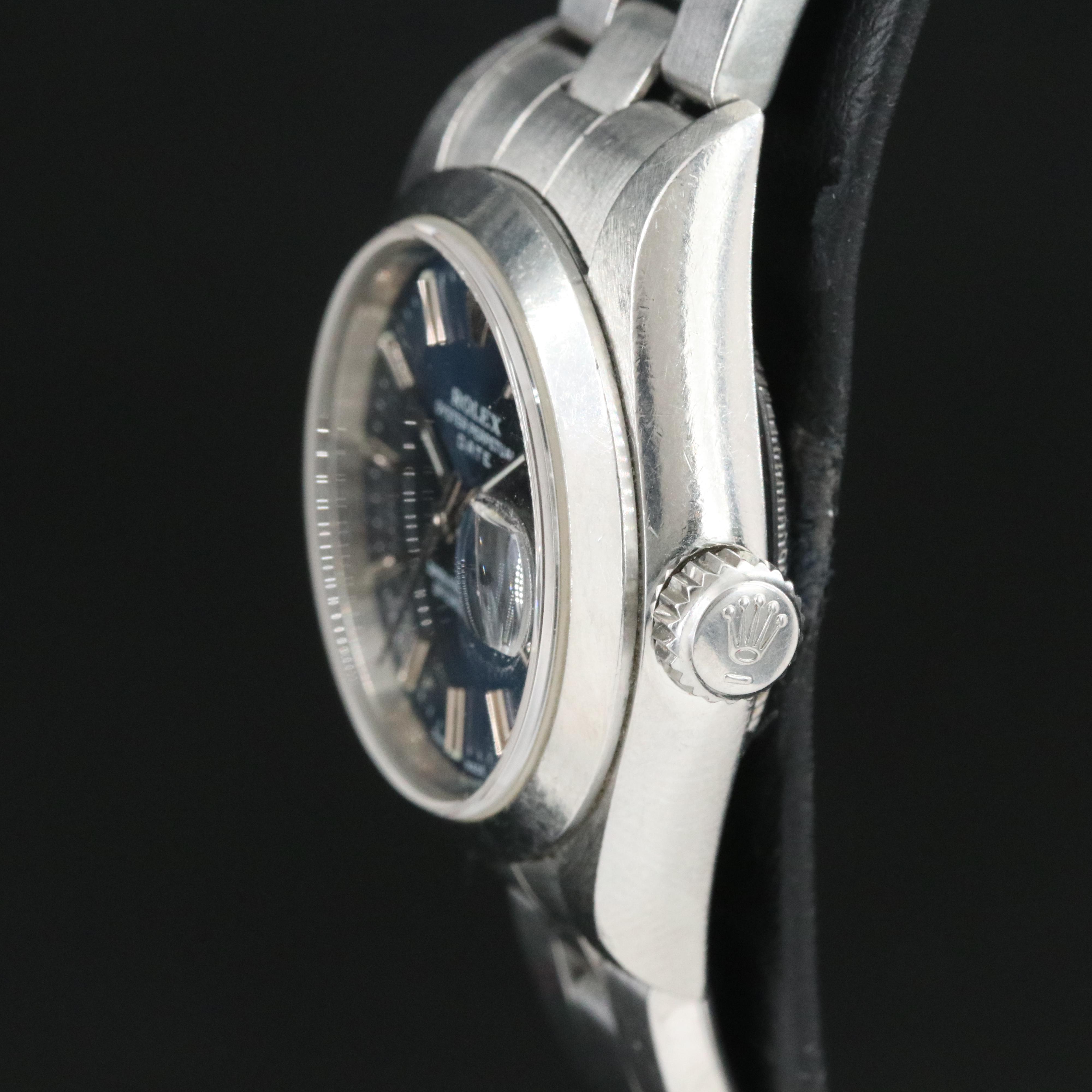 2004 Rolex Oyster Perpetual Blue Dial Date Watch