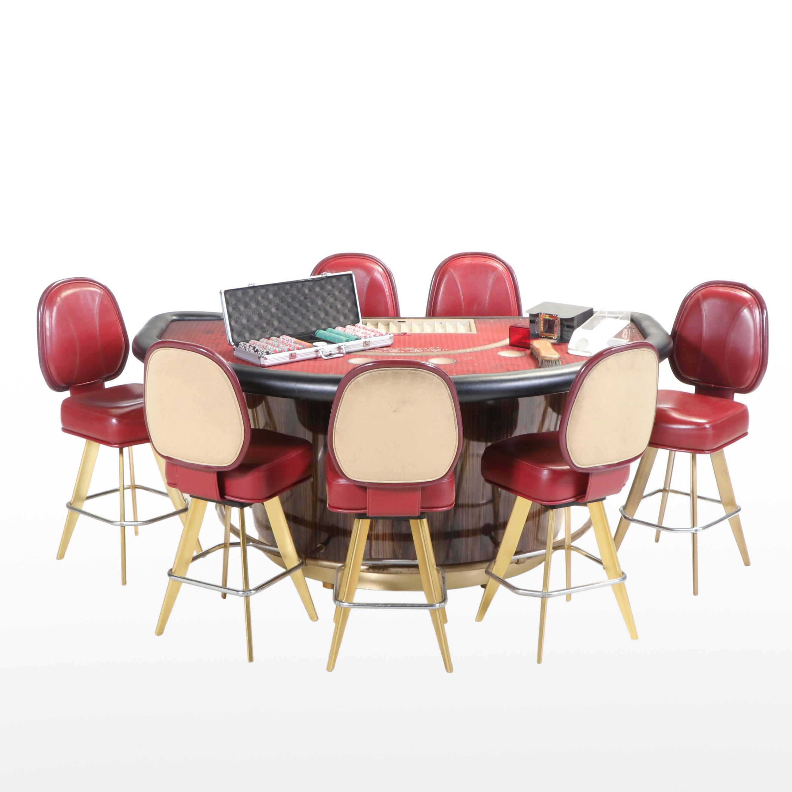 Barrel Base Blackjack Table with Seven Gasser Chair Co. Chairs and More