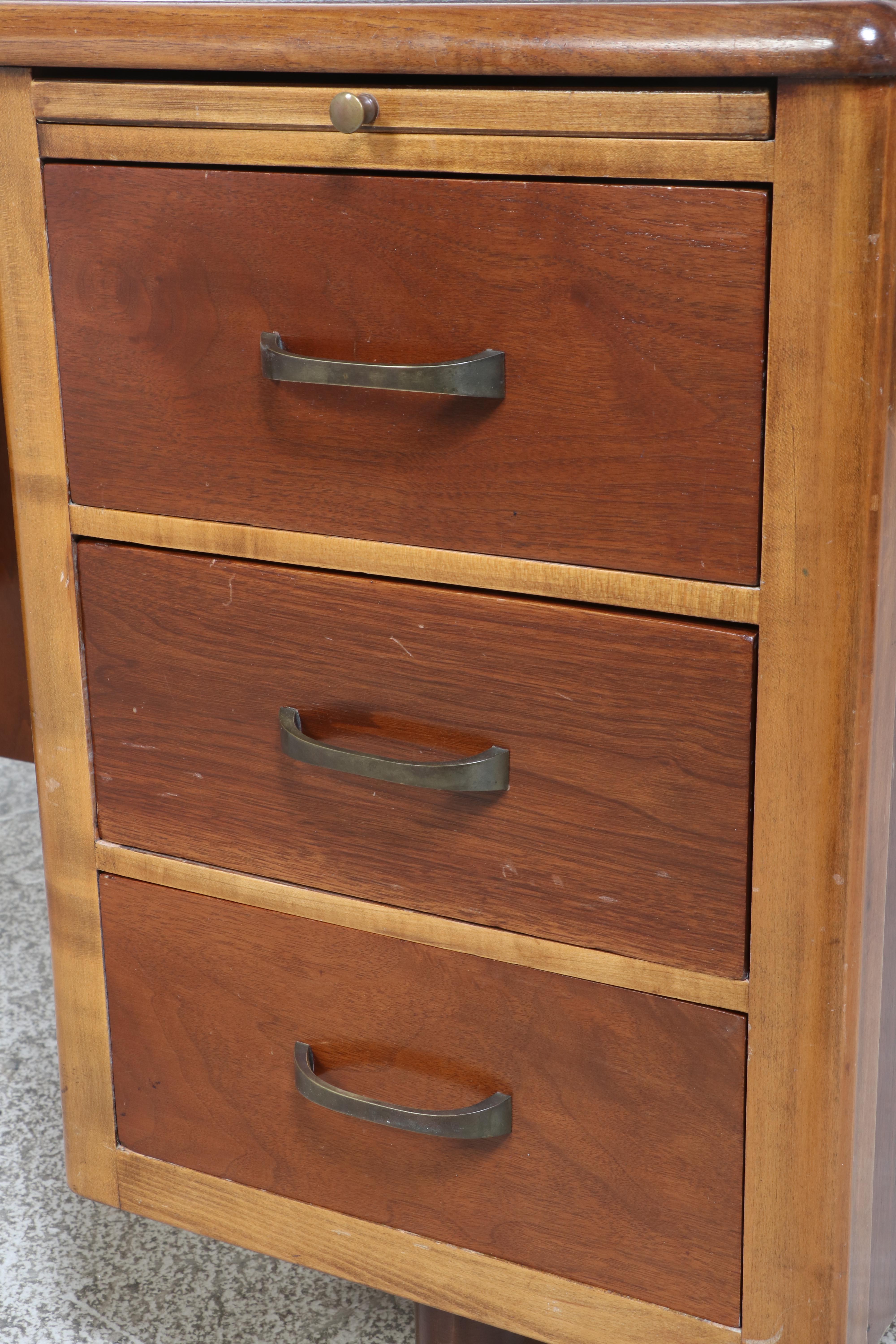 Mid Century Modern Walnut Executive Desk, Mid-20th Century
