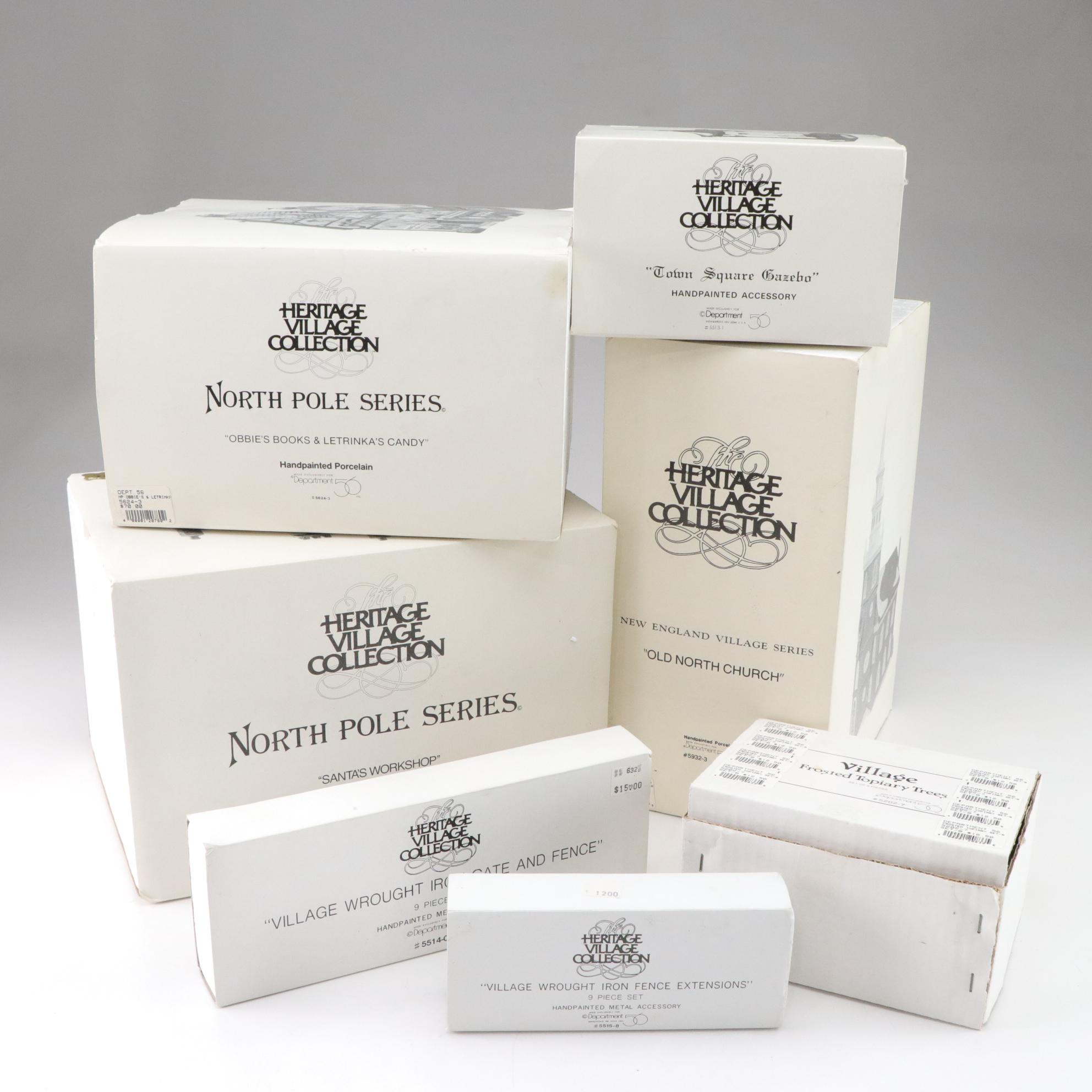 Department 56 North Pole Series and New England Village Buildings and Extras