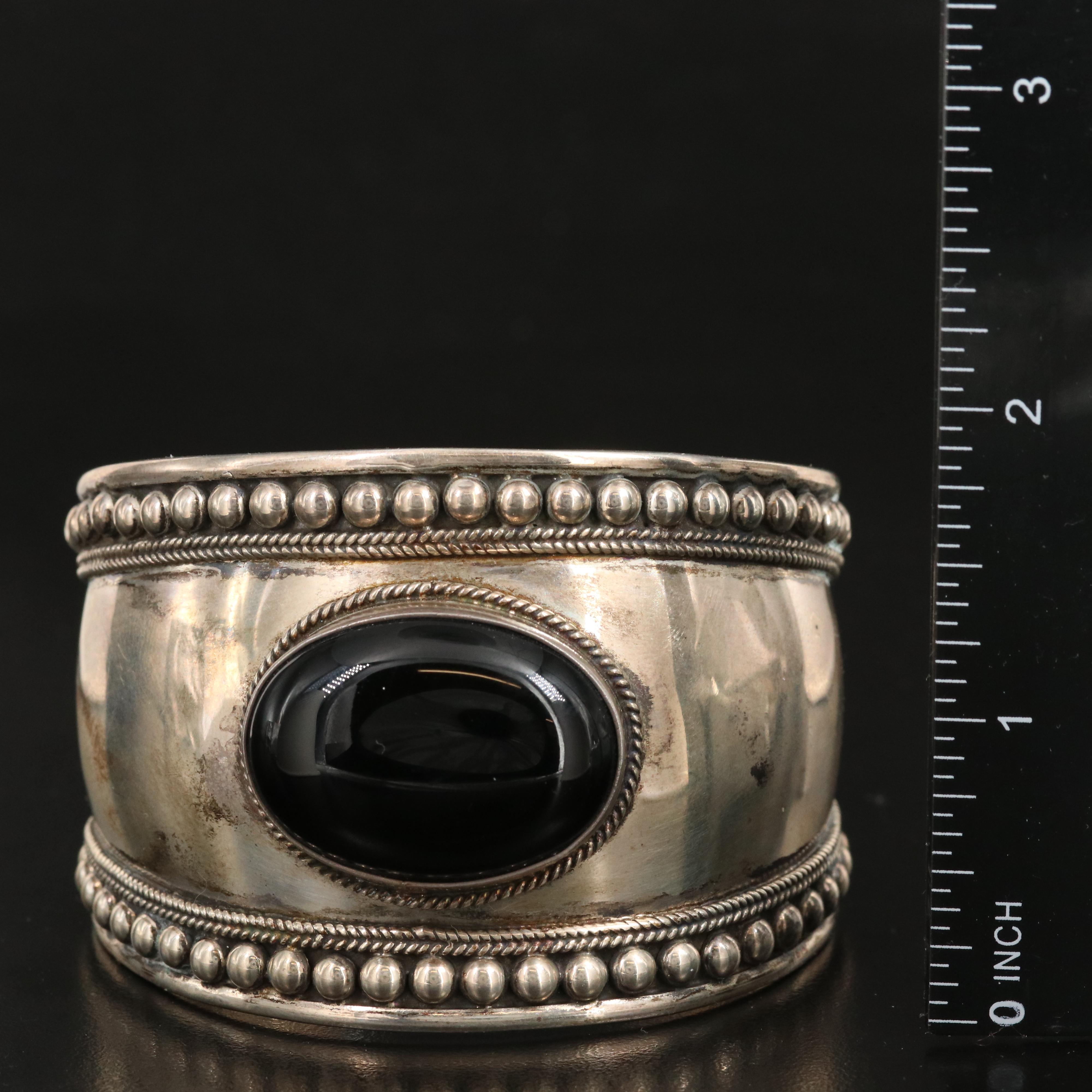 Sterling Black Onyx Cuff