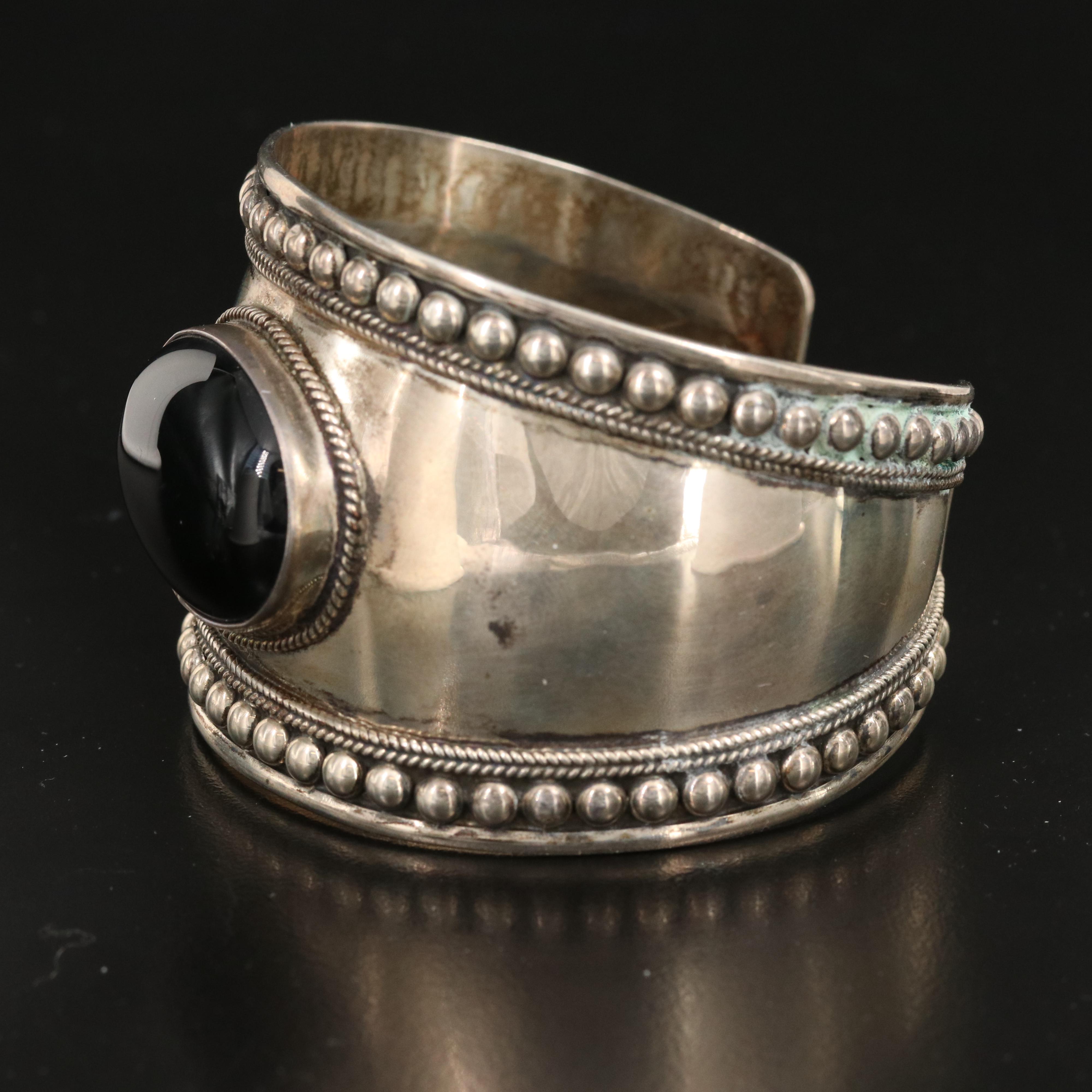 Sterling Black Onyx Cuff