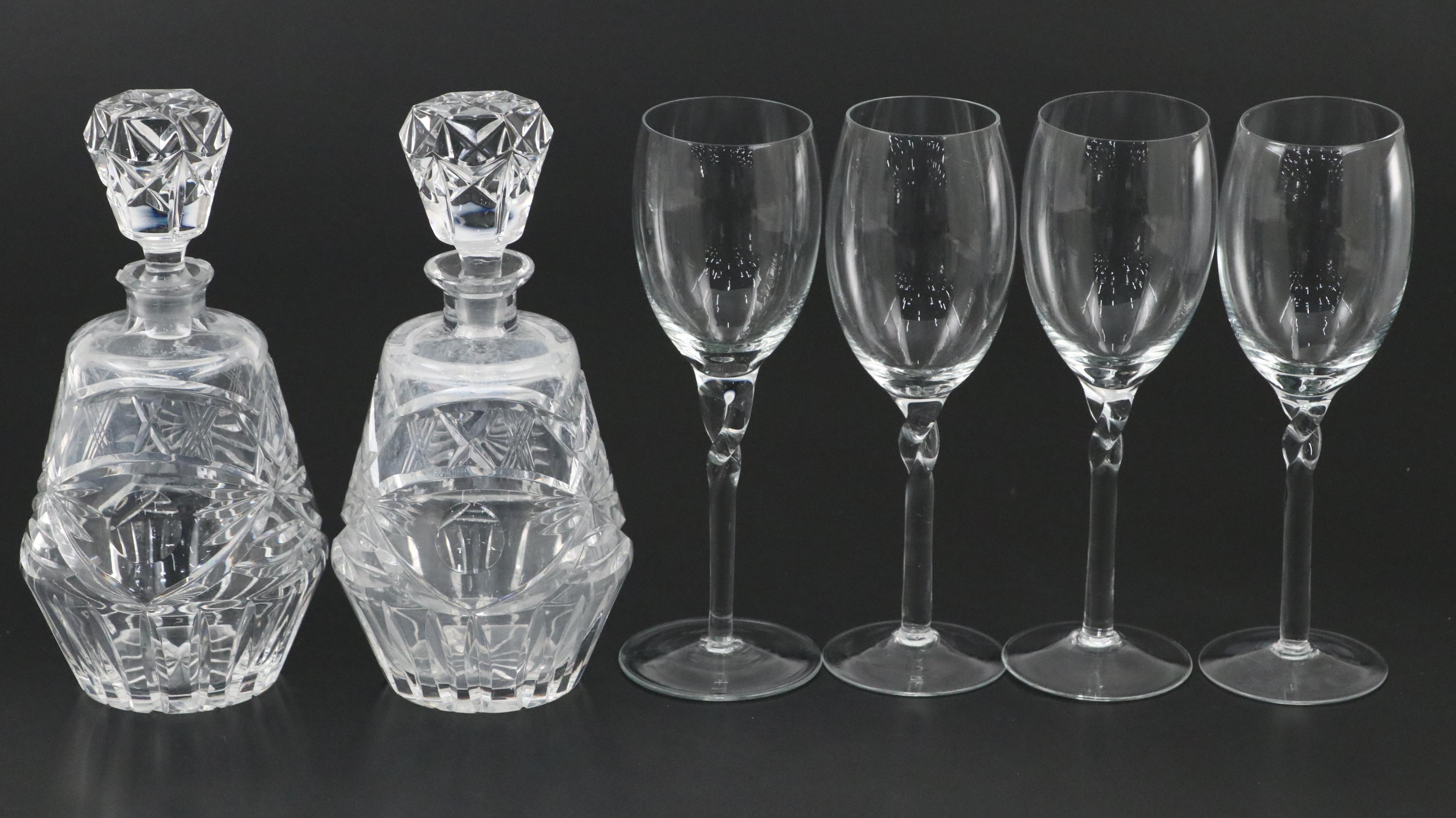 Sheffield Silver Co. Silver Plate Gallery Tray with Decanters and Stemware