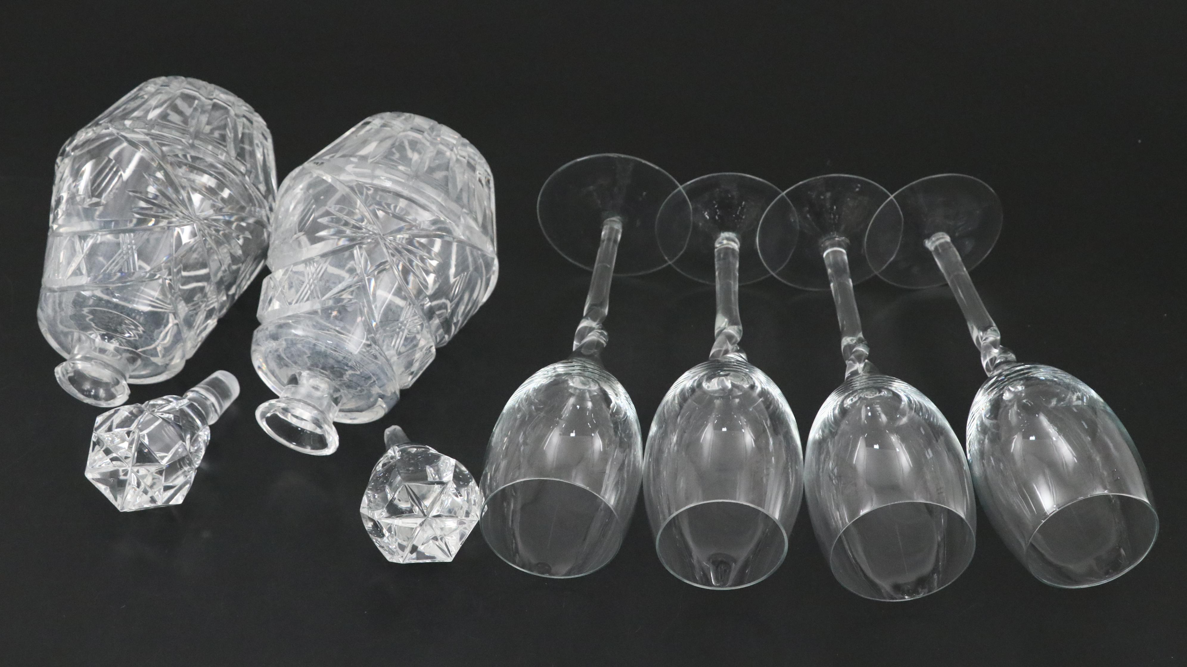 Sheffield Silver Co. Silver Plate Gallery Tray with Decanters and Stemware