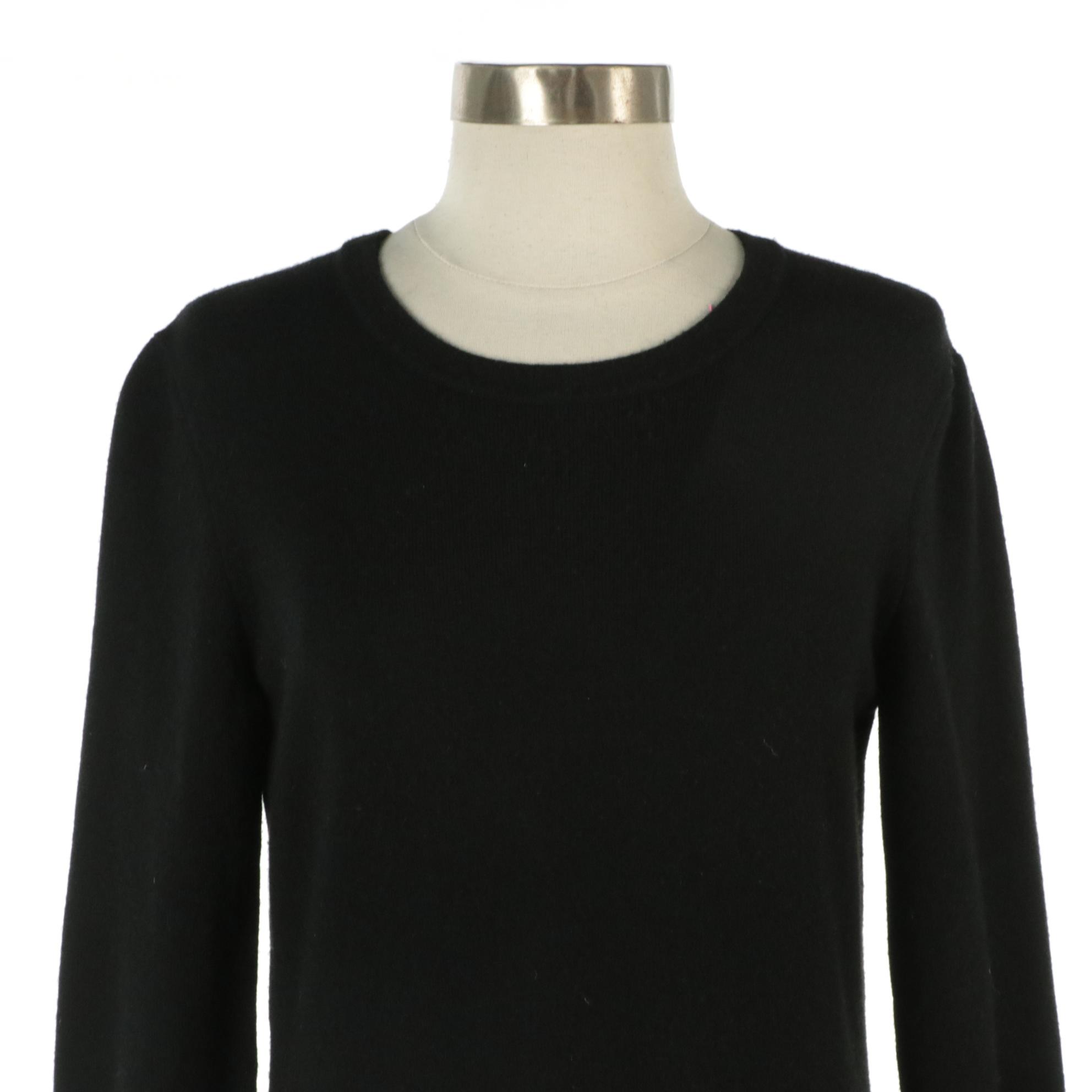 Chanel Black Cashmere Blend Long Sleeve Dress with CC Boy Lock Pocket Detail