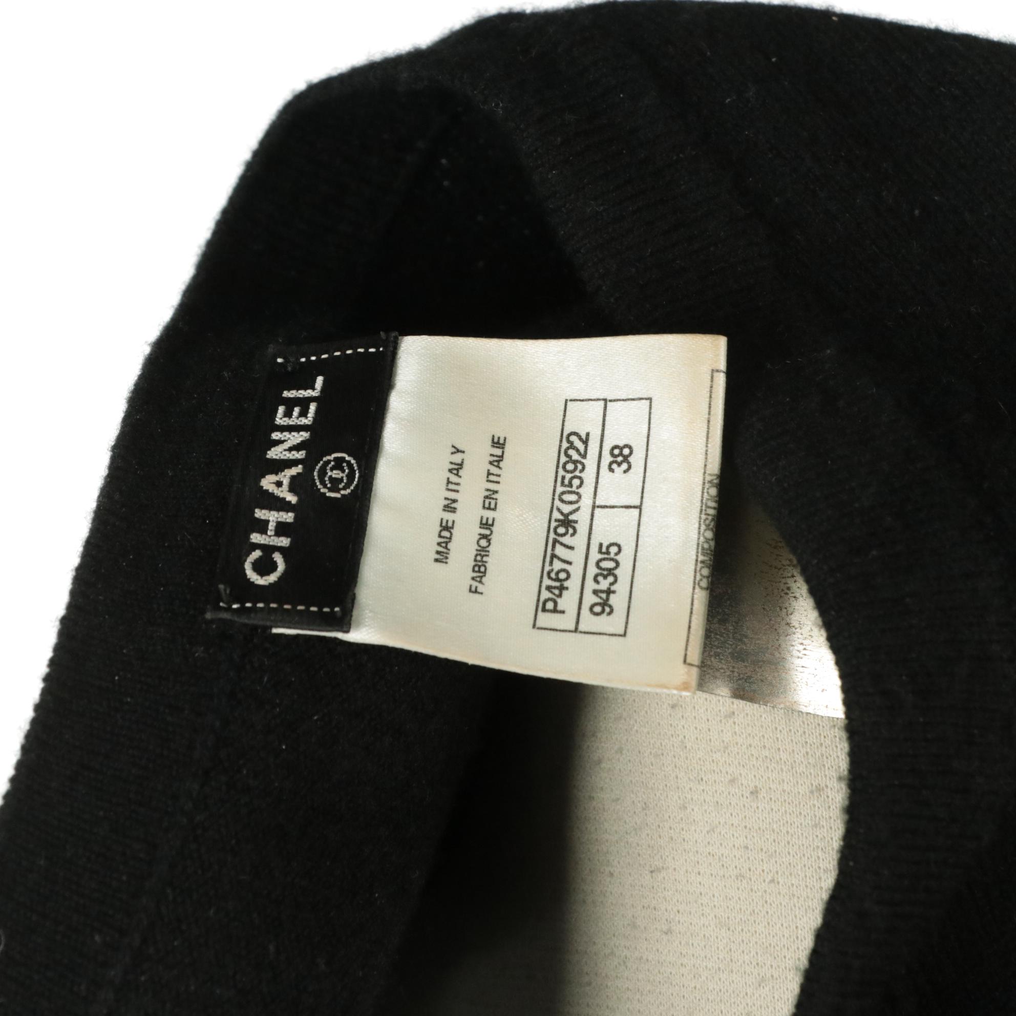 Chanel Black Cashmere Blend Long Sleeve Dress with CC Boy Lock Pocket Detail