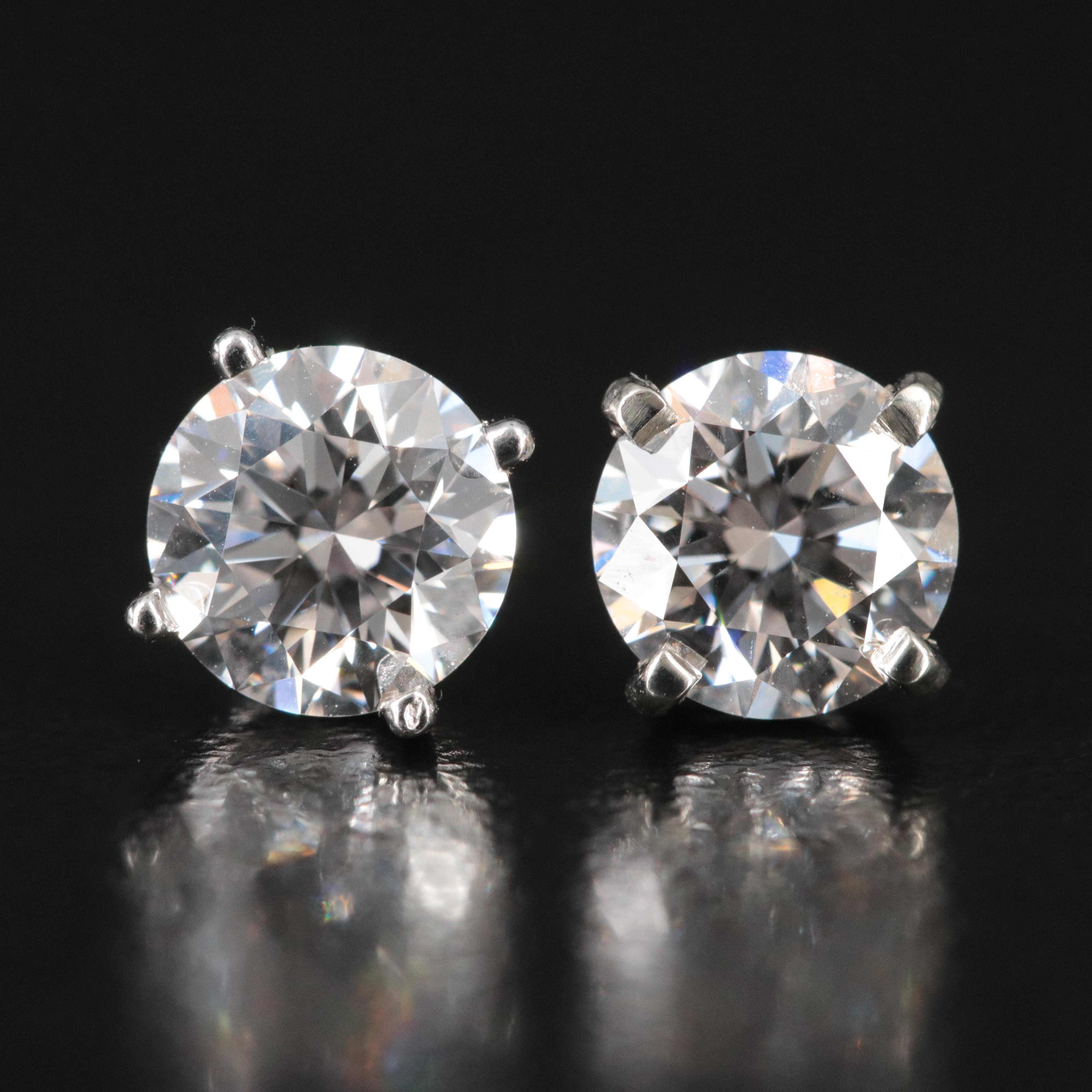 14K 1.78 CTW Lab Grown Diamond Solitaire Earrings