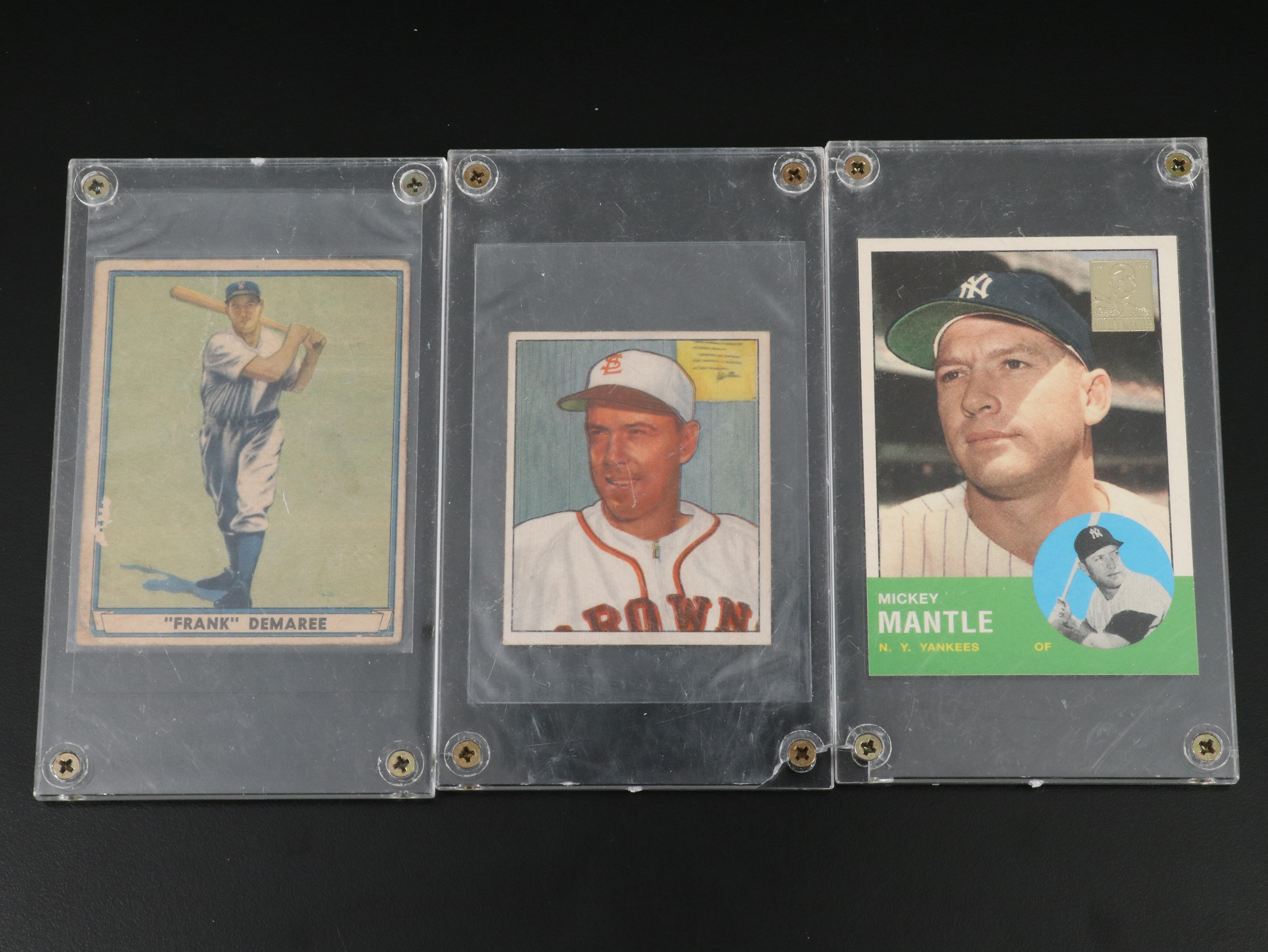 Topps with Other Baseball Cards Featuring Mickey Mantle and Hank Aaron