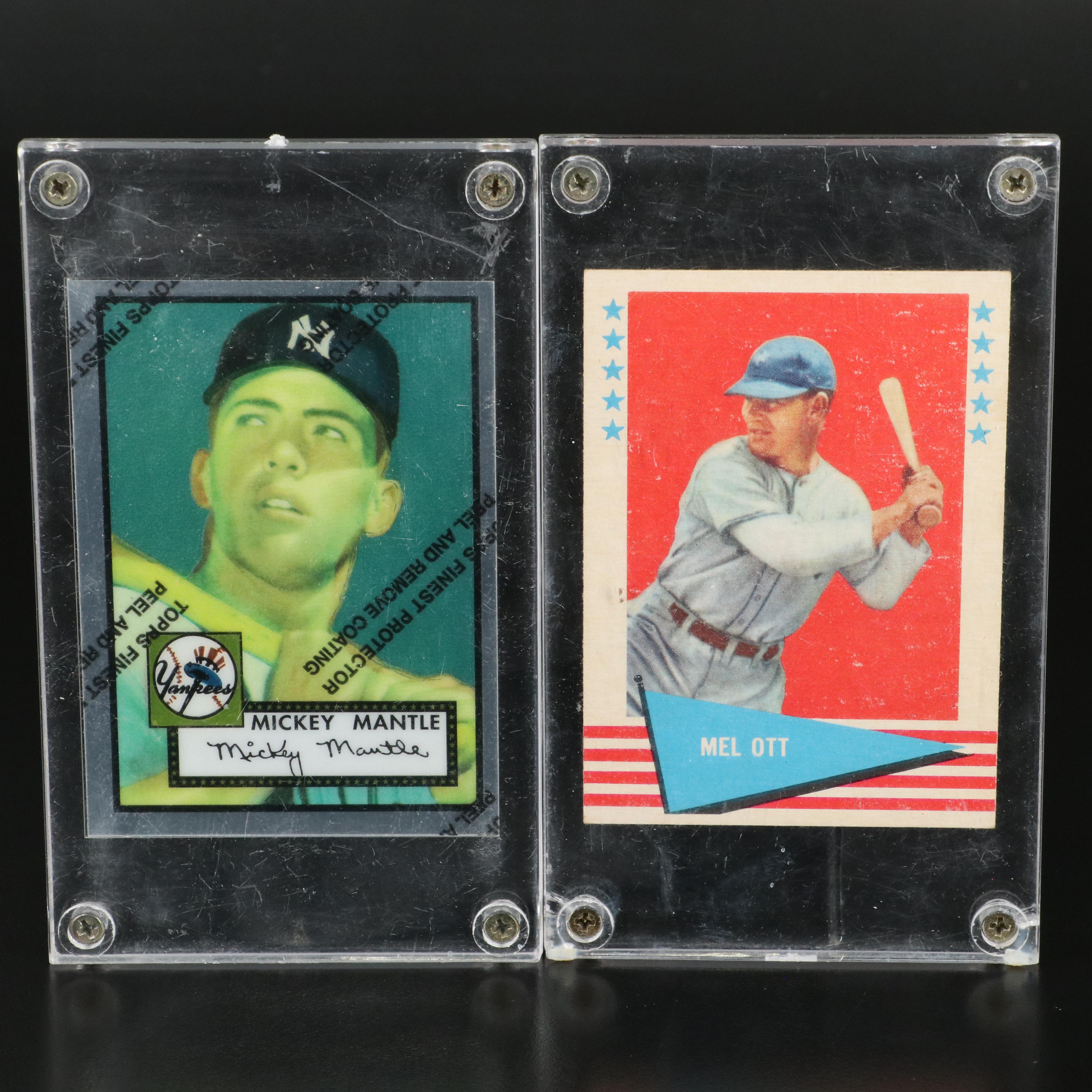 Topps with Other Baseball Cards Featuring Mickey Mantle and Hank Aaron