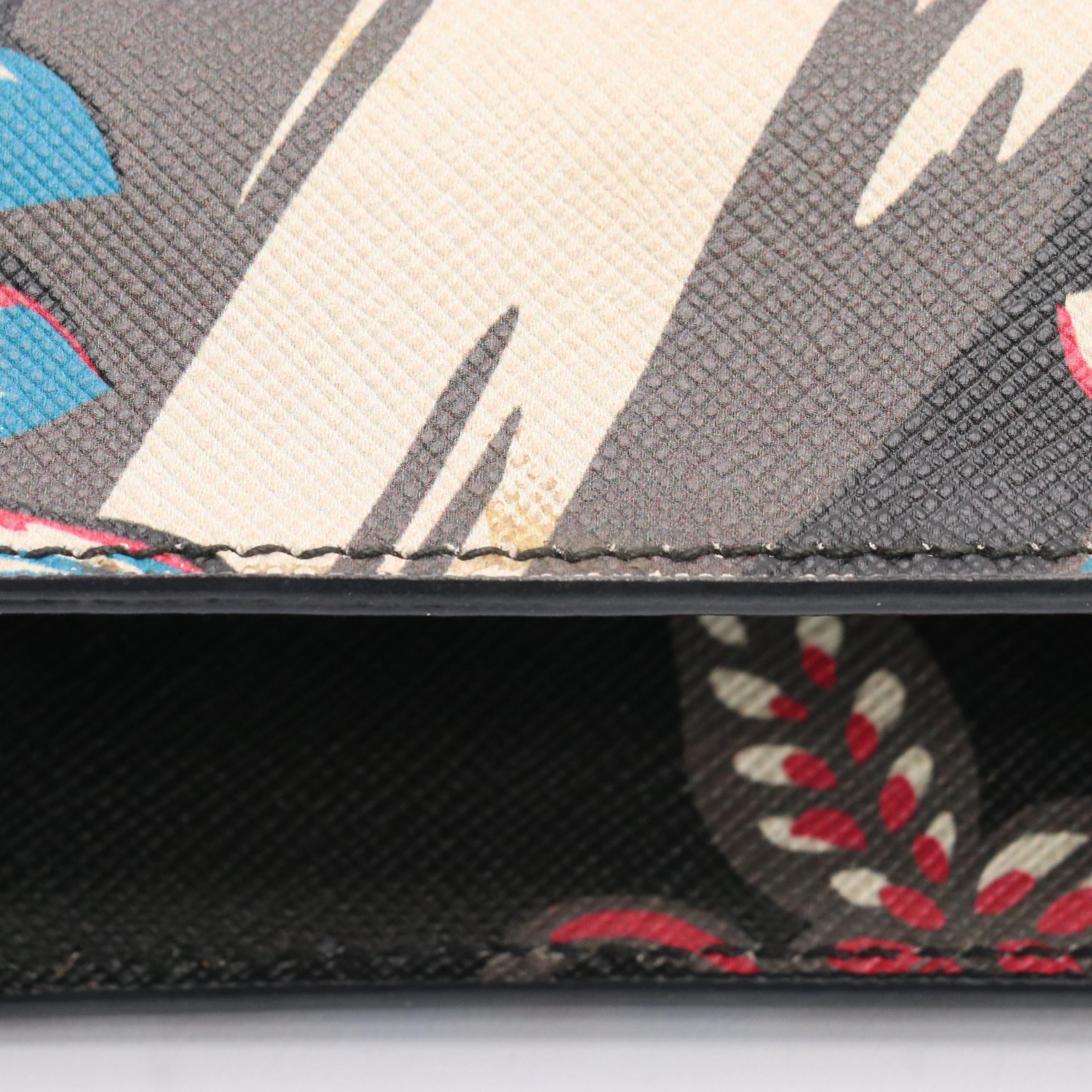 Prada Sound Clutch in Floral Printed Saffiano Leather