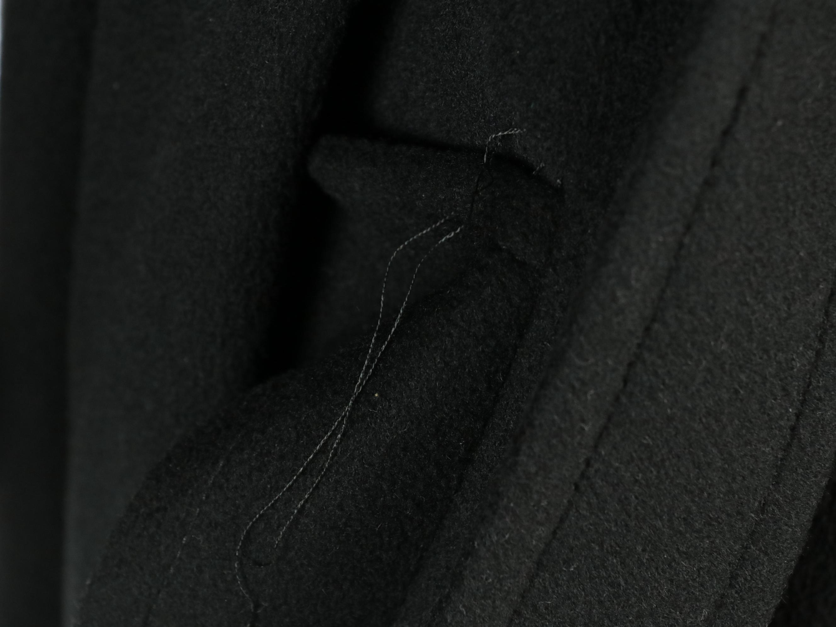 Dalkeith Black Cashmere Double-Breasted Long Coat with Other Printed Nylon Coat