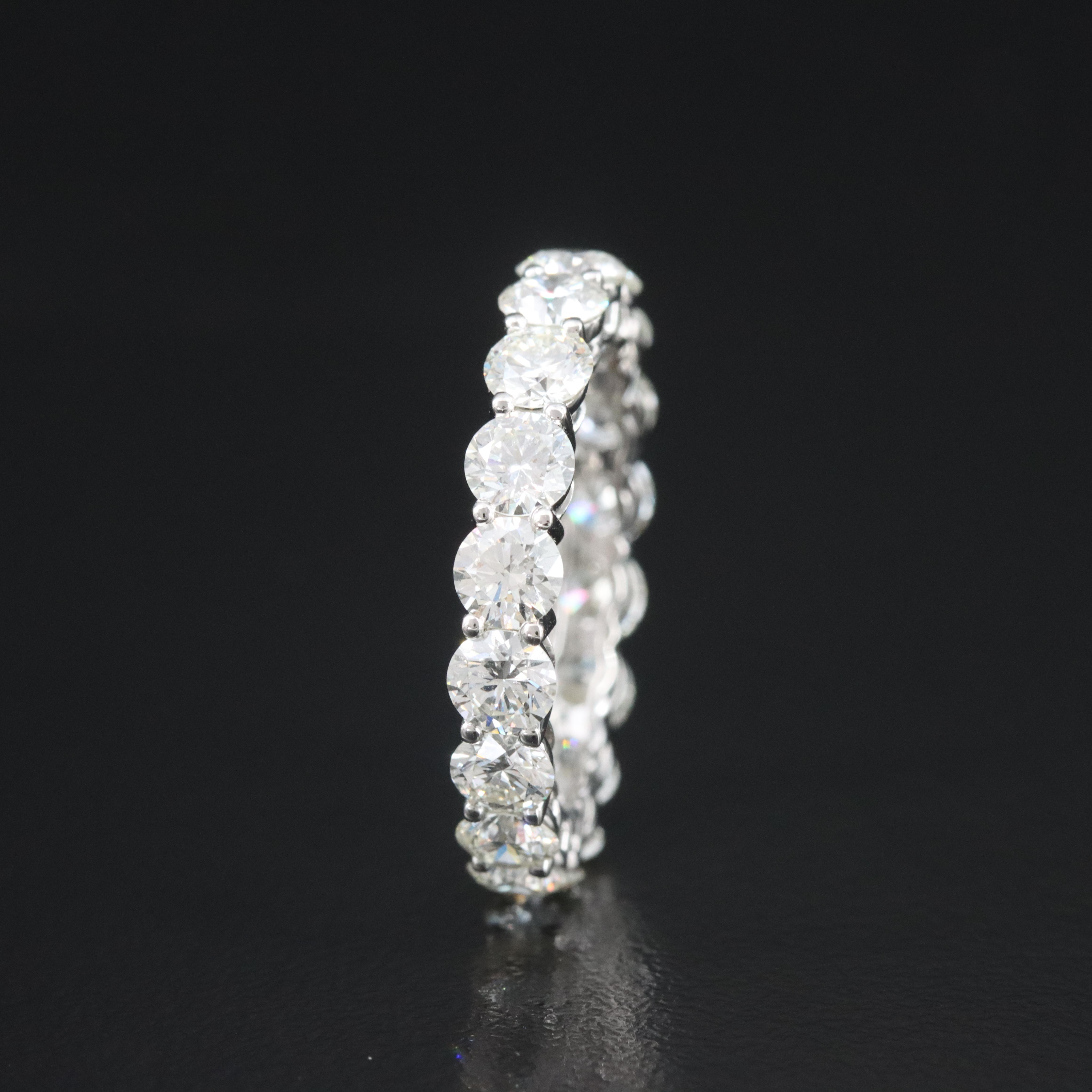 Platinum 3.90 CTW Diamond Eternity Band with GIA Dossier Report