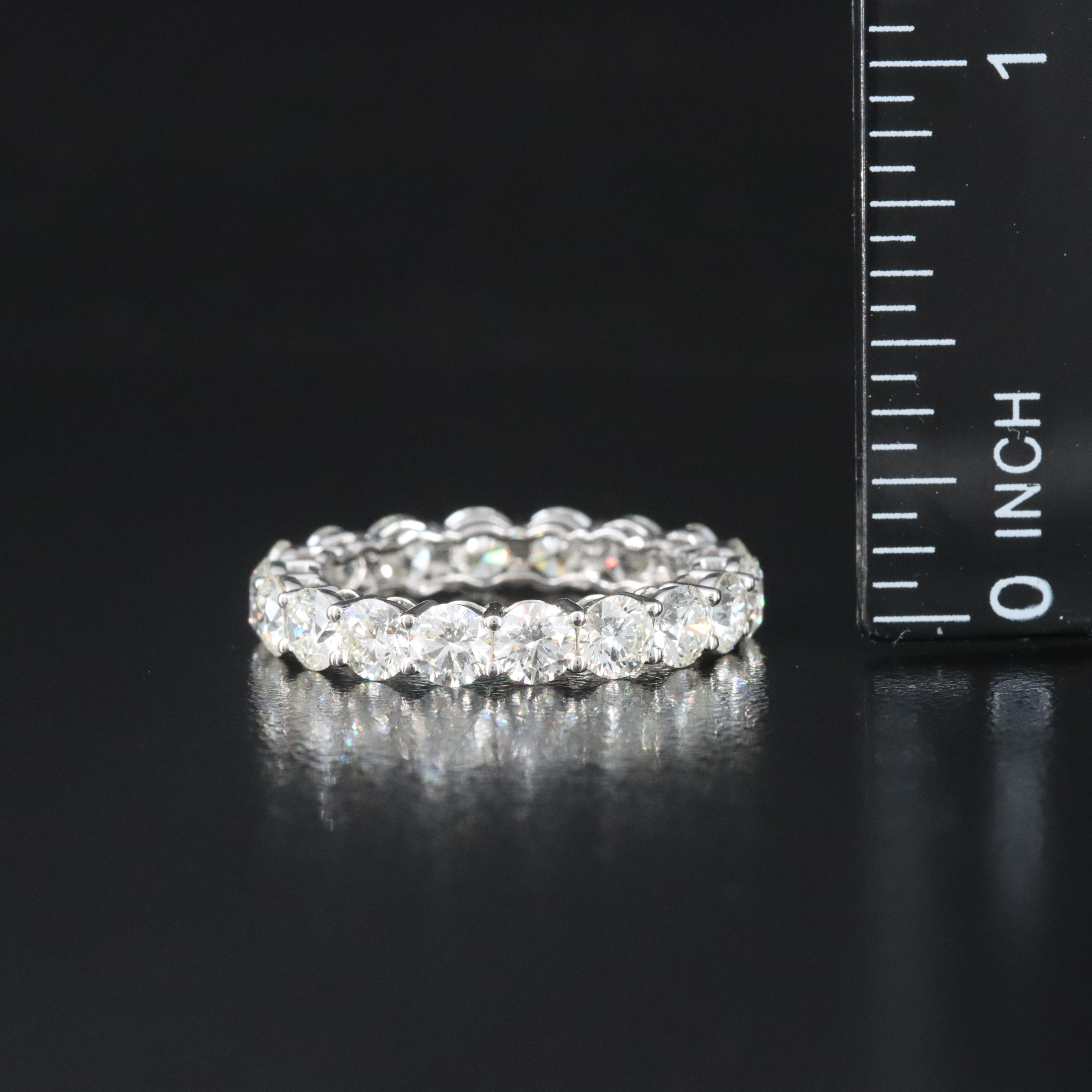 Platinum 3.90 CTW Diamond Eternity Band with GIA Dossier Report